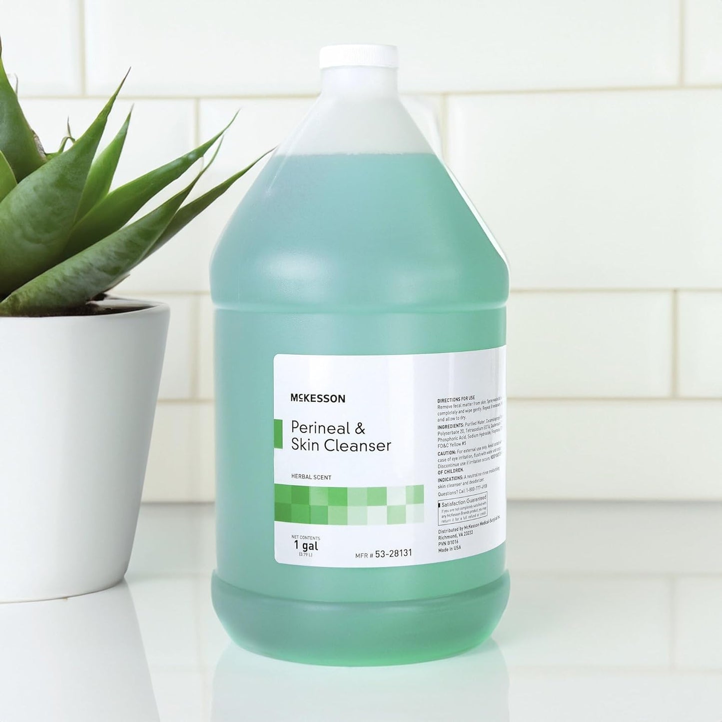 McKesson Perineal Skin Cleanser, 1 Gallon [Pack of 1] Rinse-Free Body Wash for Incontinence or Ostomy Care, Herbal Scent