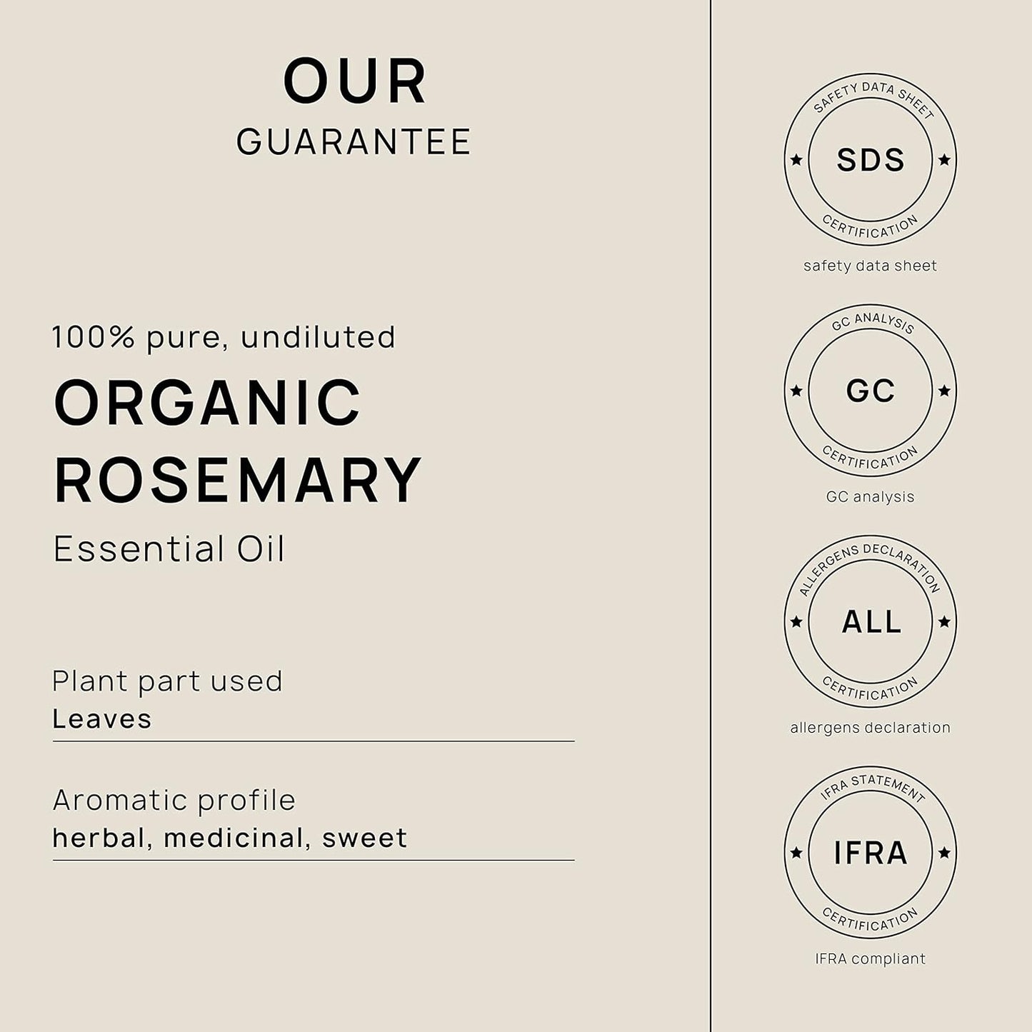 VINEVIDA Organic Rosemary Essential Oil 32 oz - Undiluted Candle Oil Scent for DIY Candlemaking - Bulk Essential Oil for Soap Making