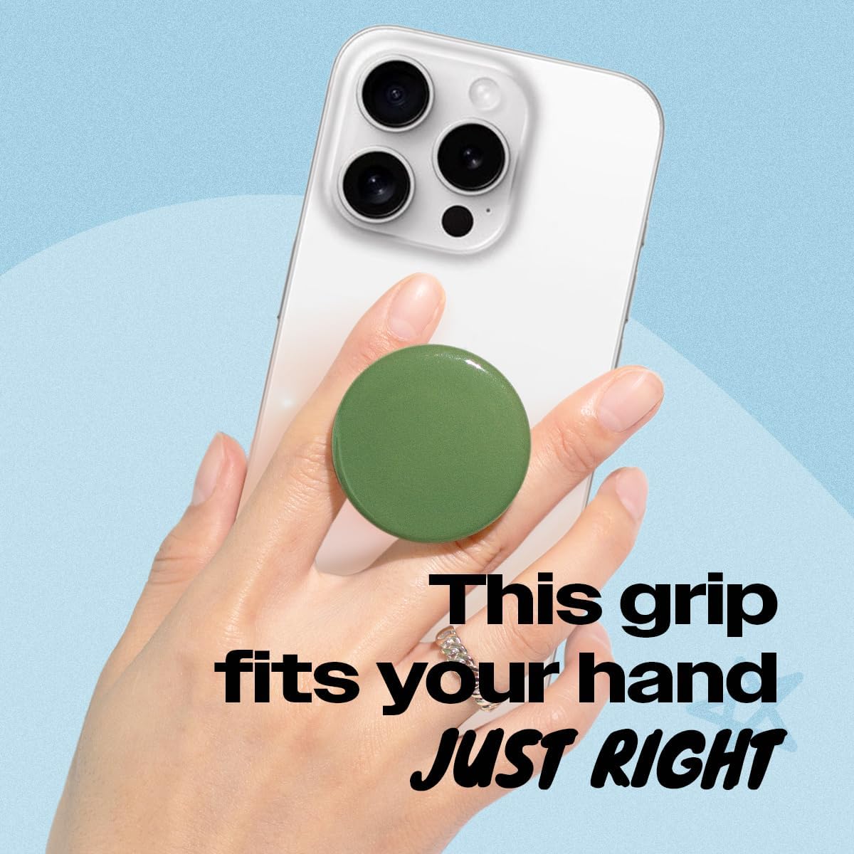 OnTheGrip Cute Solid Macaron Color Round Shape Collapsible Mobile Phone Grip Stand Holder for Smartphone Tablet Cell Phone Accessory (Jade Green)