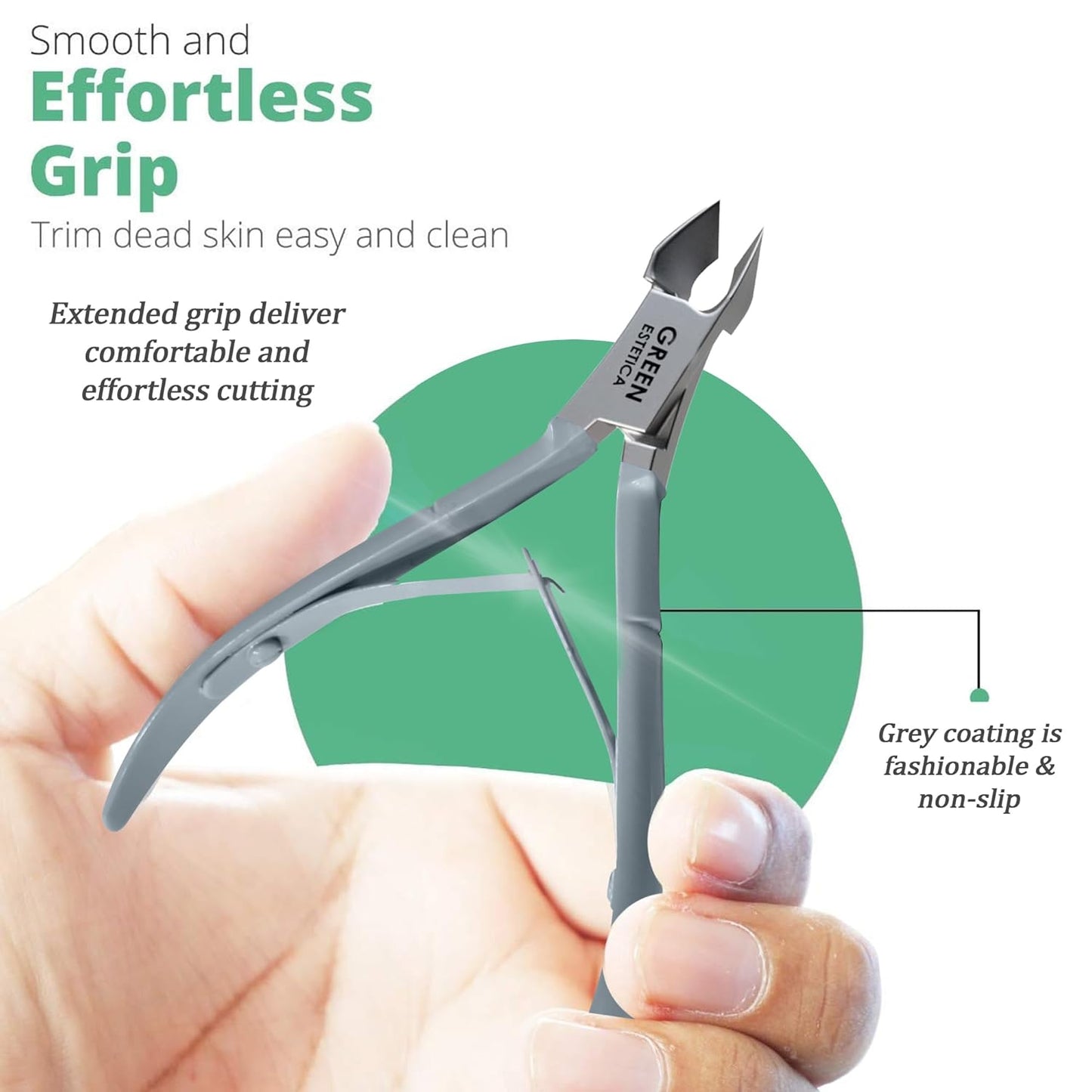 Professional Cuticle Trimmer Nail Cuticle Cutter Stainless Steel Cuticle Nippers with Sharp Blades of Cuticle Remover Clippers Manicure Tools Double Spring for Nail Care Pedicure Nail Tools (Gray)