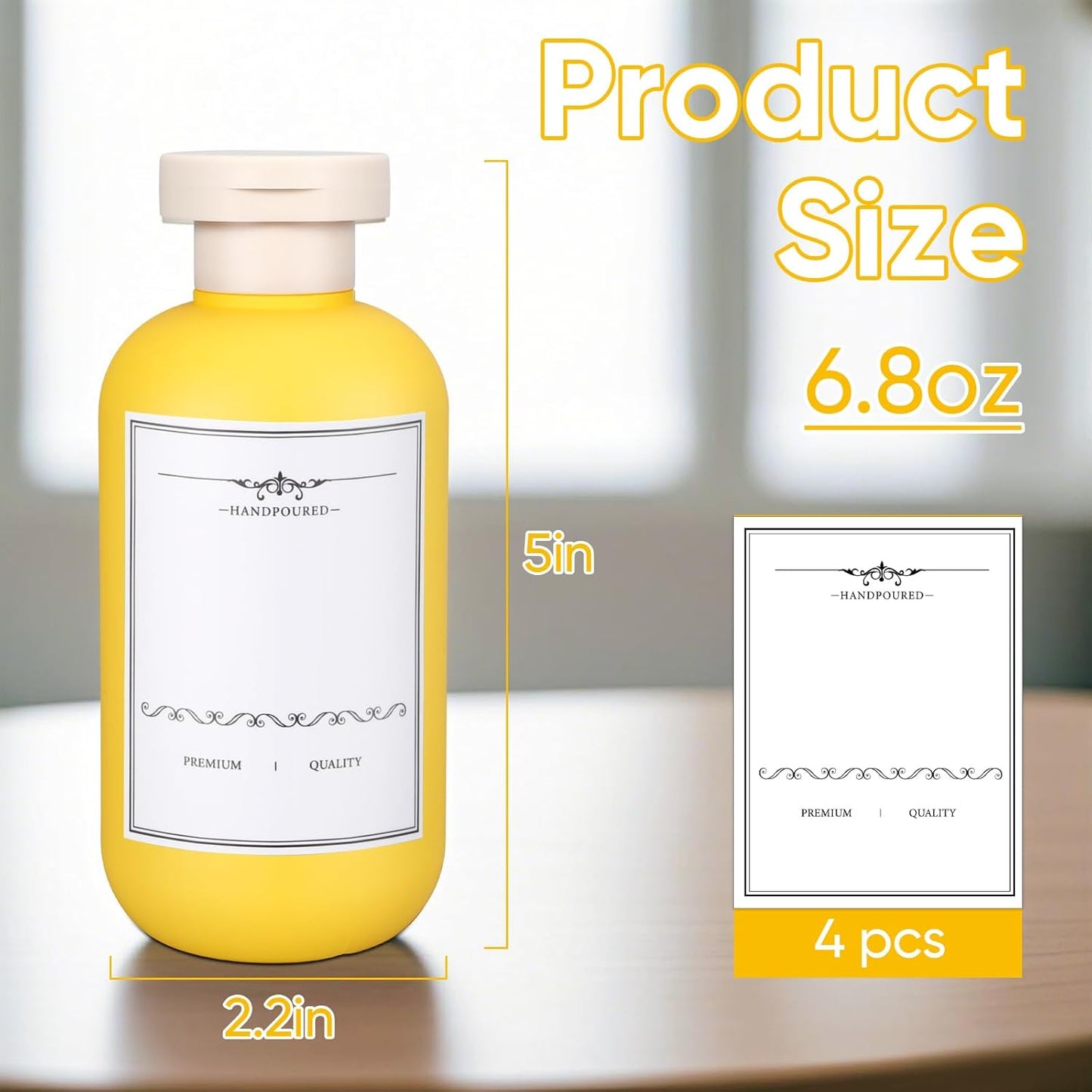 3 PACK Travel Shampoo Bottle, Empty Plastic Squeeze Bottles 6.8oz with Flip Cap, Lotion Container for Toiletries Travel Size Shampoo and Conditioner