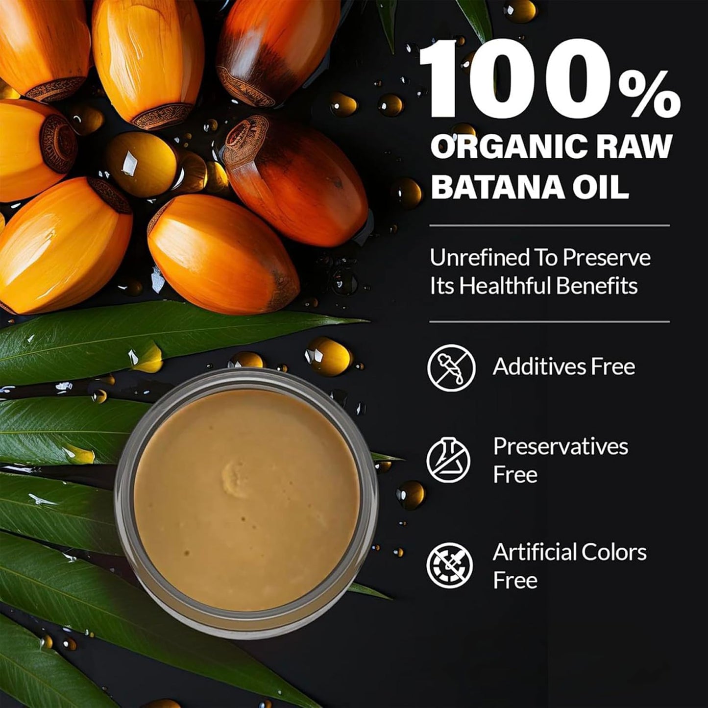 Batana Oil for Hair Growth - 100% Raw & Unrefined, Batana Oil Paste from Honduras for Fight Hair Loss, Reduce Split Ends & Nourish Scalp, for Men & Women - All Hair Types (4.06 Fl Oz)