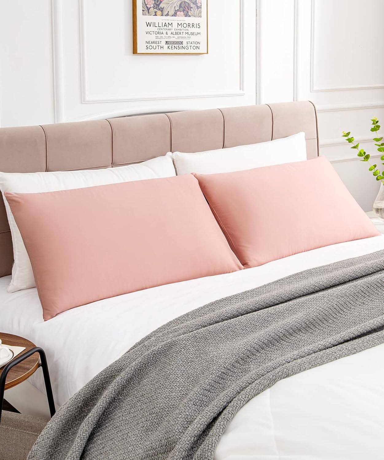 Warmstar Cotton Pillow Cases Standard Size Set of 2, 600 Thread Count Pillowcases 20x26 Inches, Soft Long Staple Cotton Pillowcases Breathable with Envelope Closure,Pink