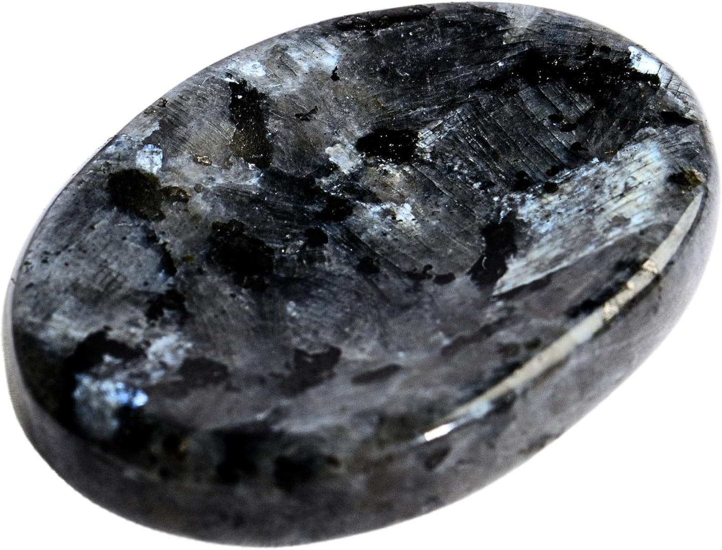 Larvikite Worry Stones – Crystal Thumb Worry Stone for Anguish, Stress – Relaxing & Soothing Balance Stones for Meditation, Relief – Healing Stones & Crystals for Men, Women