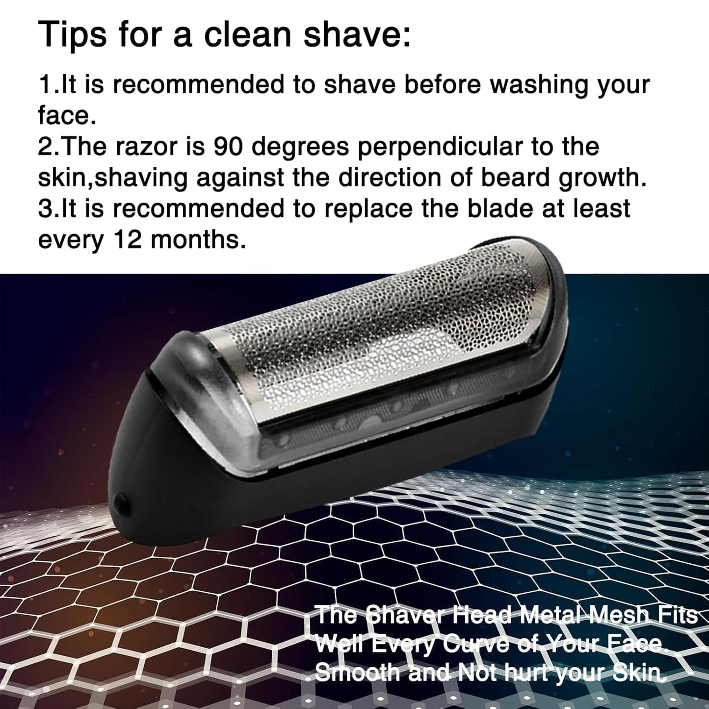 2Pack 10b Replacement Foil and Cutter for Braun series 1/cruzer foil & cutter,10B 20B Replacement Head Compatible with Braun Series 1000 2000 Electric Shaver 170 180 190 1715 1735