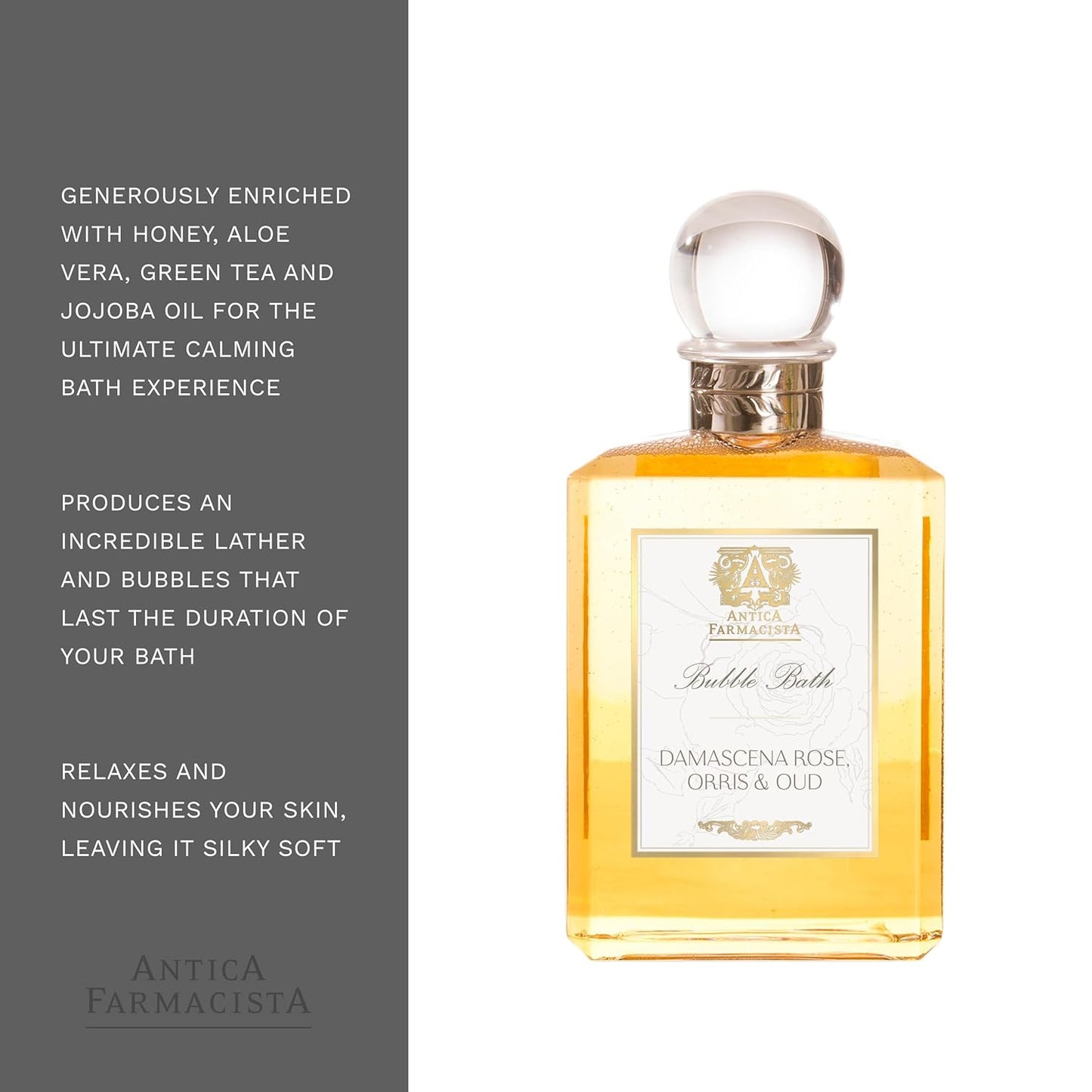 Antica Farmacista Damascena Rose, Orris & Oud Bubble Bath, 16 Fl Oz