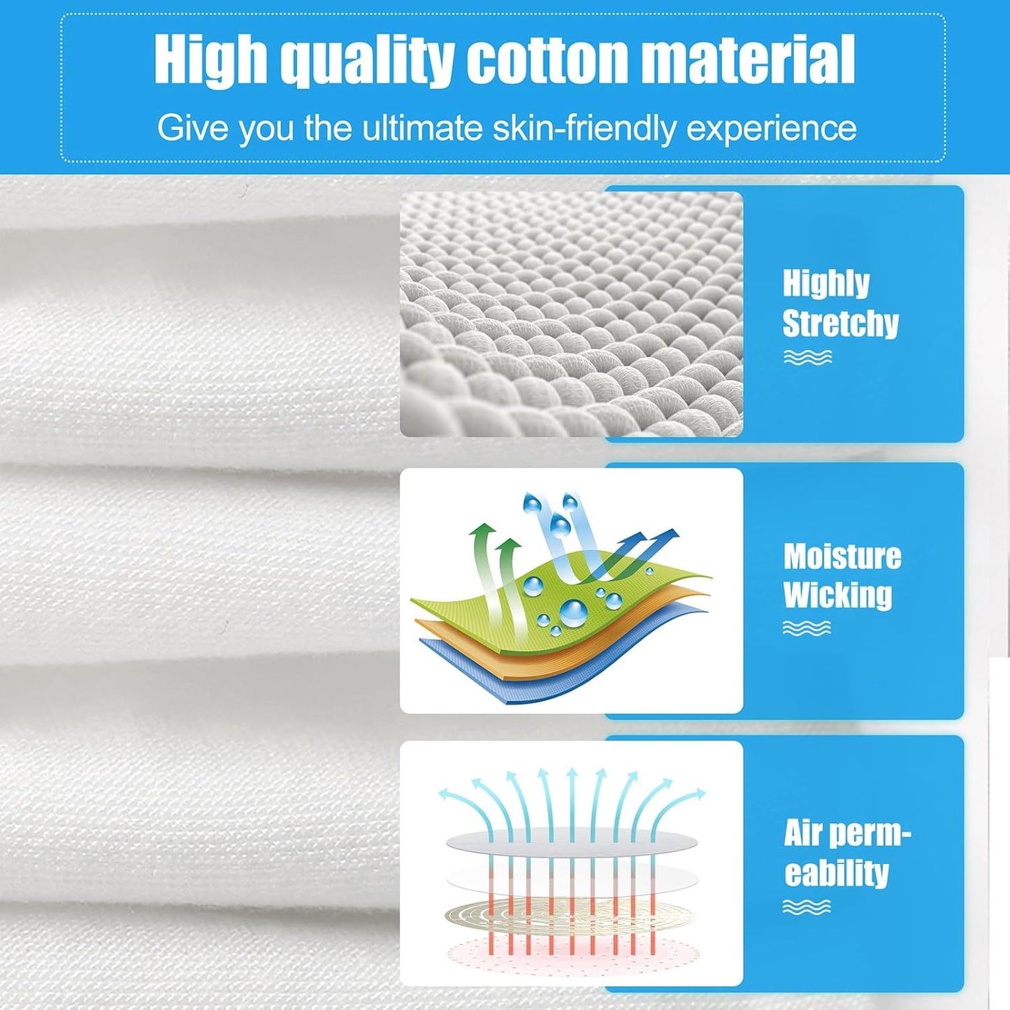 7 Pairs White Cotton Gloves, Breathable Cotton Gloves for Dry Hands Sleeping, Washable Eczema Moisturizing Glove Overnight for Women Men, Halloween Wedding Costume Work Glove for Serving Inspection