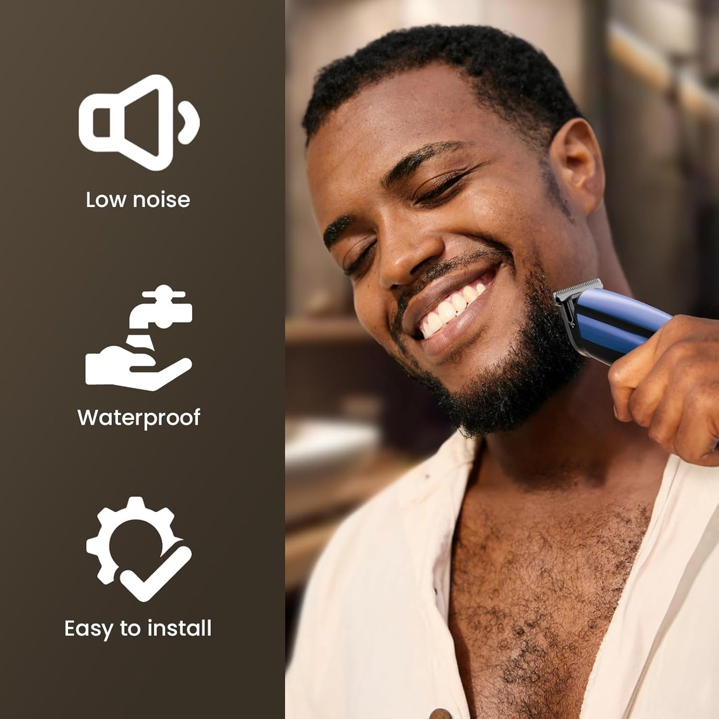 SHPAVVER Electric Beard Trimmer for Men: 16-in-1 Professional Barber Hair Clippers - Cordless Grooming Kit - Turbo Speed & Precision Blades, Blue