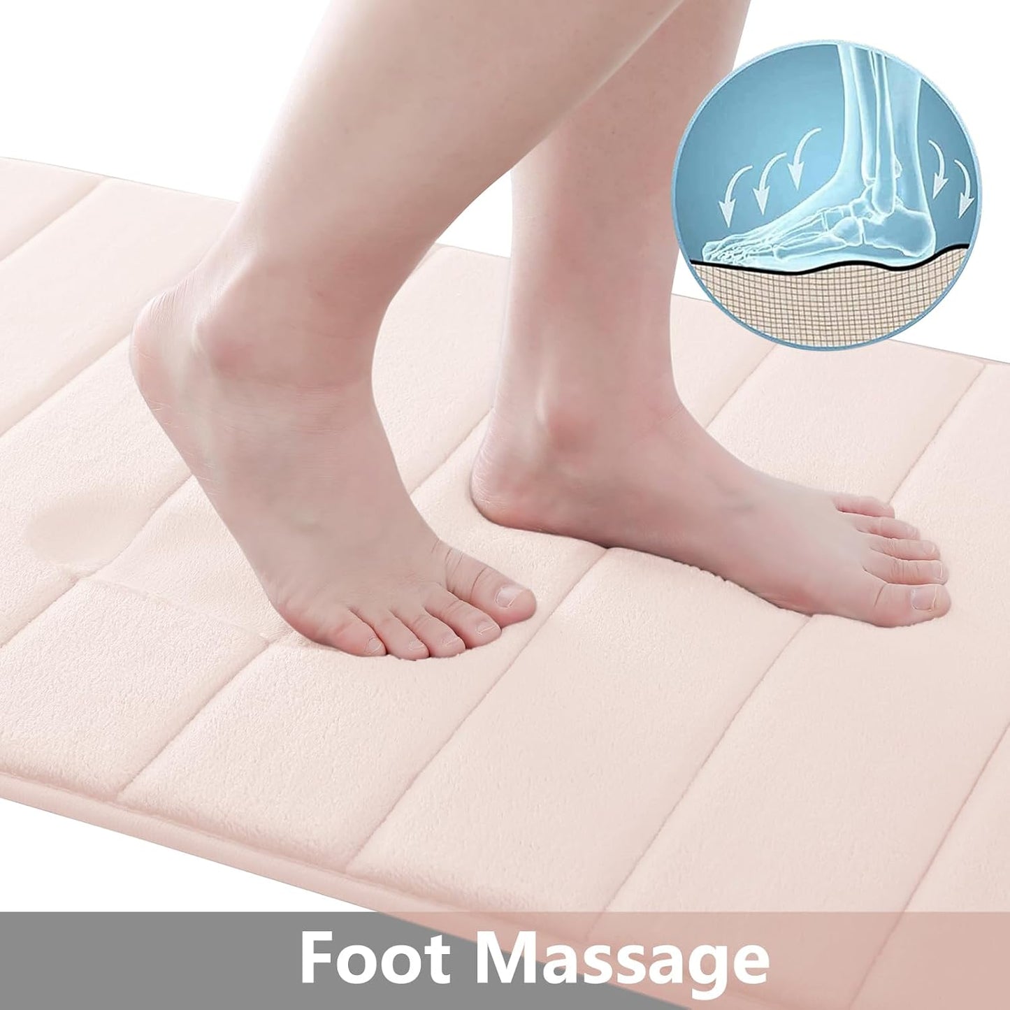 Buganda Memory Foam Bath Mat, 55" x 24", Ultra Soft and Non-Slip Bathroom Rugs, Water Absorbent and Machine Washable Bath Rug Runner for Bathroom, Shower, and Tub, Pink