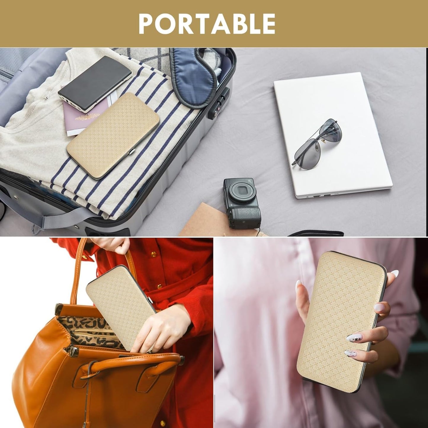 Manicure Set - 19 in 1 Professional Nail Clippers Pedicure Kit, Manicure Tool Kit, Stainless Steel Facial Grooming Set Kit, Gift Idea for Women, Men, Girls, Teens, Beige