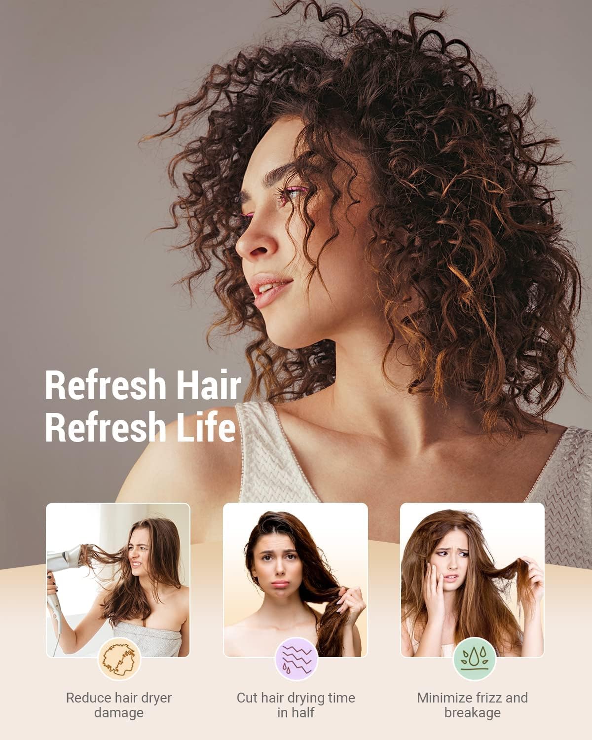 Microfiber Hair Towel Wrap Turban 2 Pack Large | Super Absorbent Quick Dry & Anti-Frizz for Women with Curly Hair | 27.5" x 39.4" Hair Towel Cap