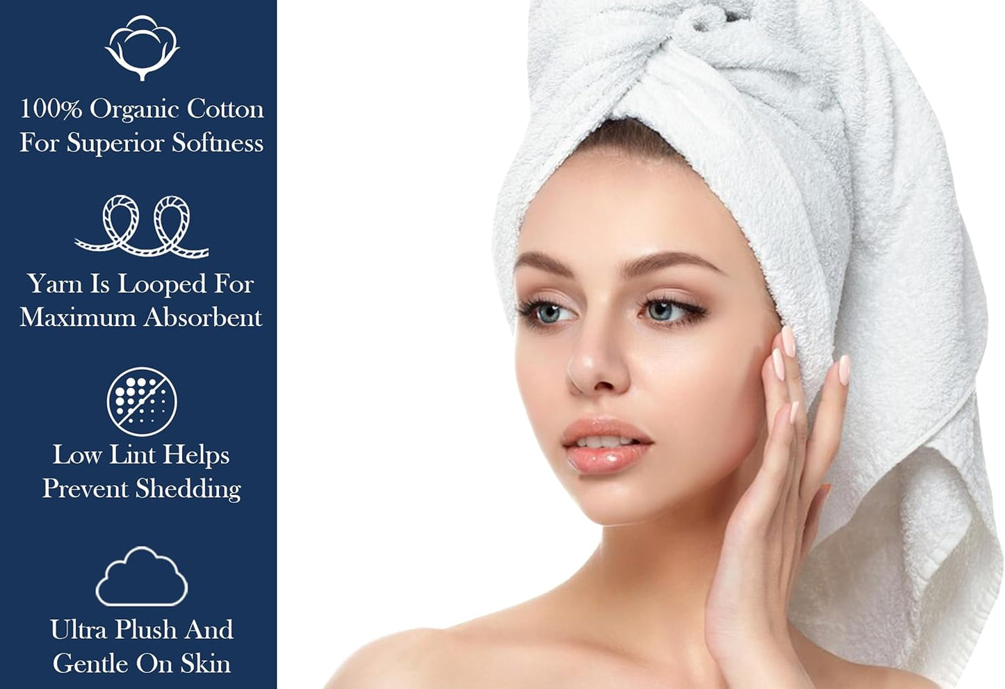 Delara Organic Cotton Luxuriously Plush Bath Sheet | GOTS & Oeko-TEX Certified | Premium Hotel Quality Towels | Feather Touch Technology| 650 GSM Long Staple|Soft, Quick Dry & Ultra-Absorbent 36"x70"