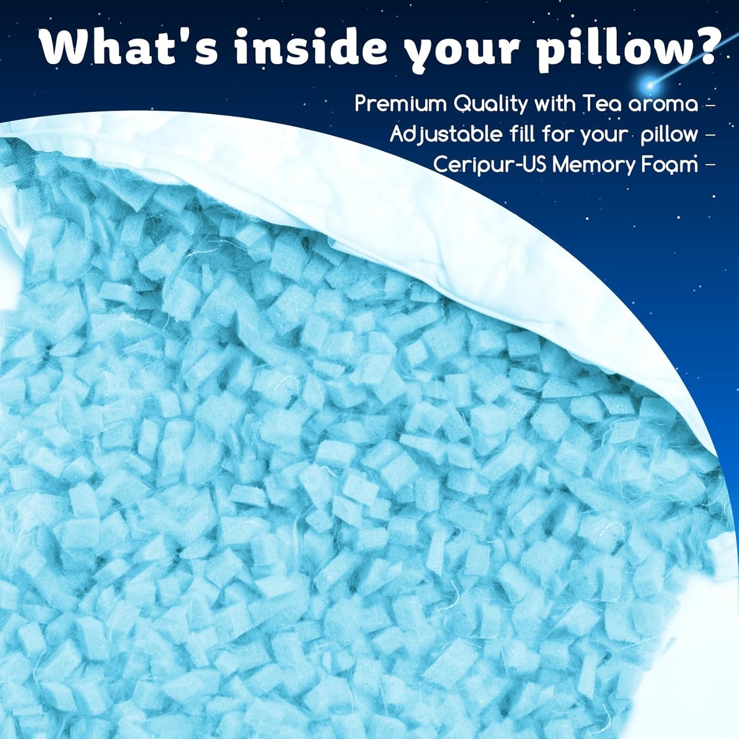 Cooling Side Sleeper Pillow for Adults, Firm Bed Pillow for Side Sleepers Neck and Shoulder Pain, Luxury Shredded Memory Foam Pillow Set of 1- Adjustable King Size- Washable Cover Original White