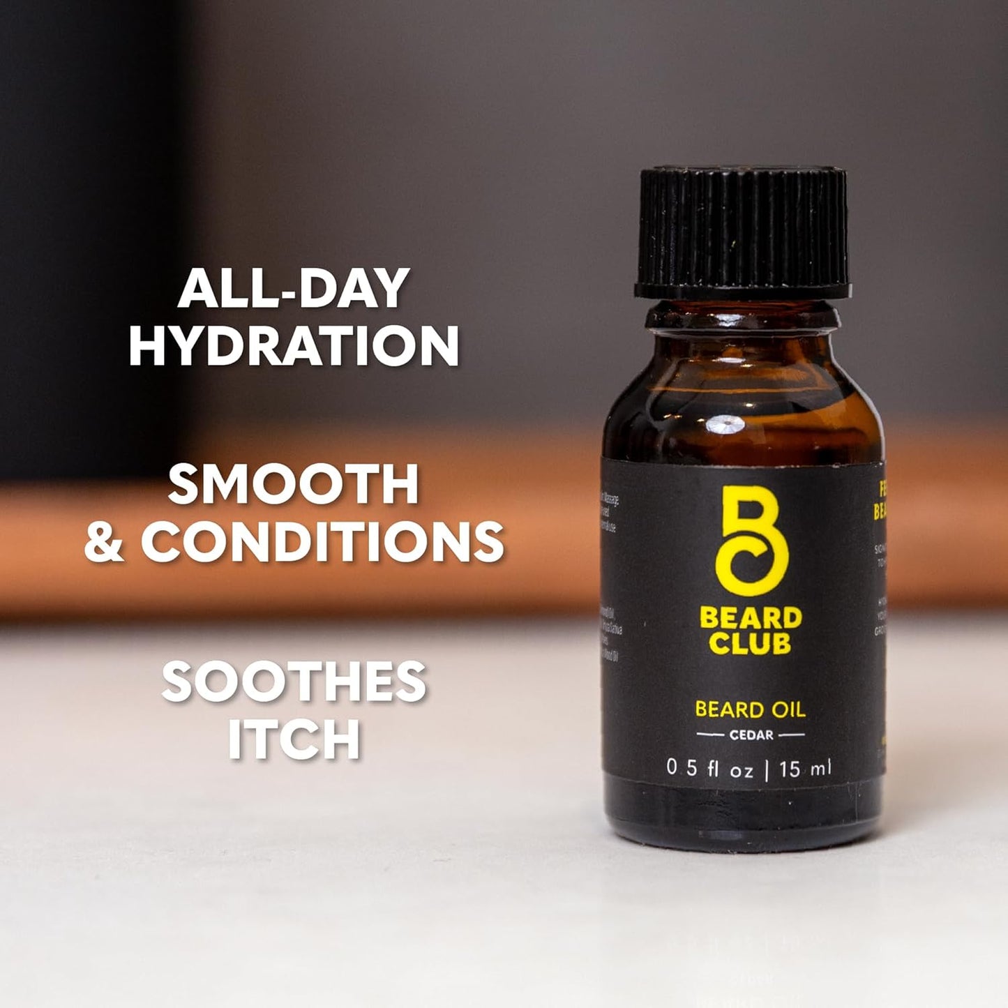 The Beard Club Premium Cedar Beard Oil for Men - Natural Castor & Almond Oils - Beard & Mustache Conditioner - Hydrates, Moisturizes, Softens & Soothes Dry Skin - Strengthens Hair Follicles