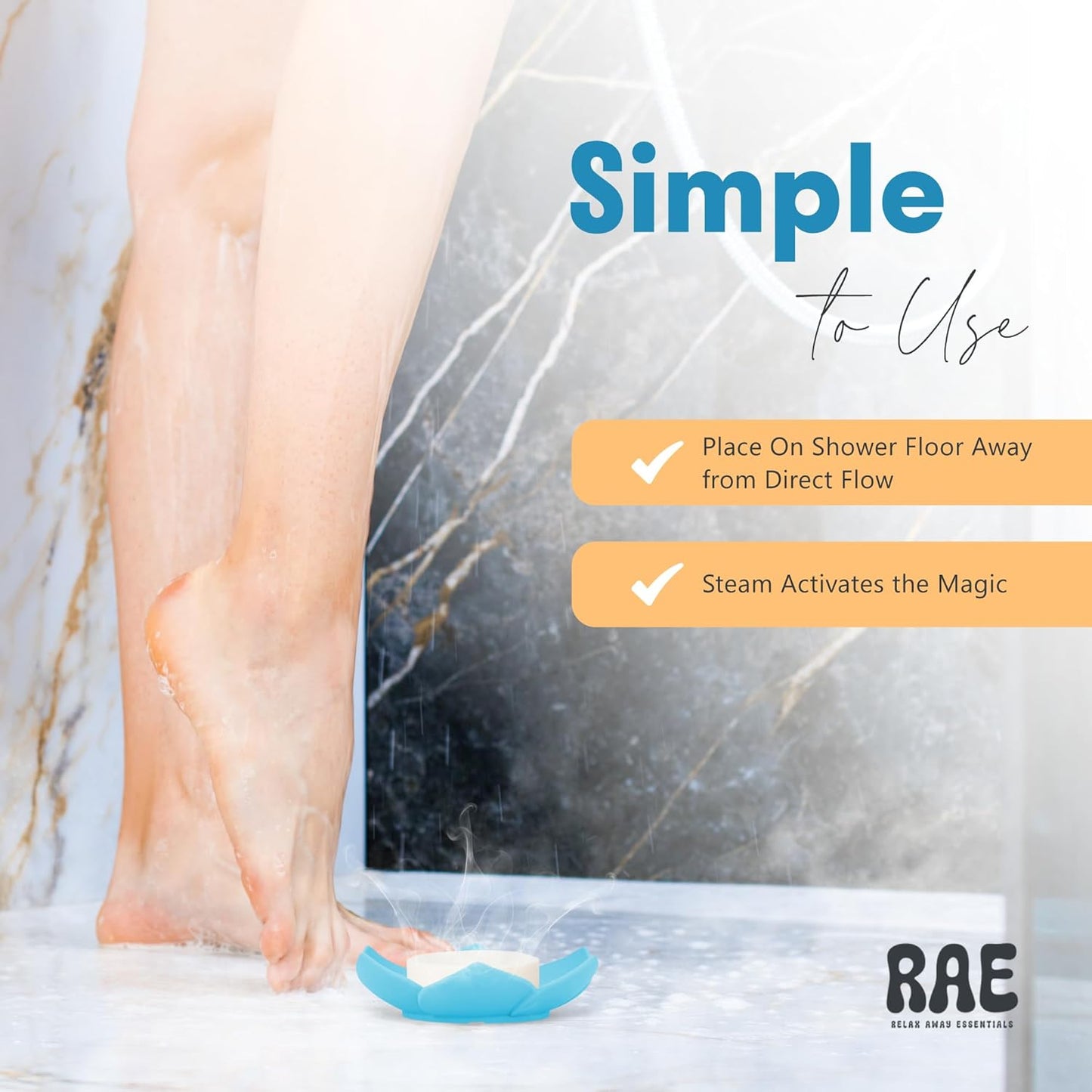 Relax Away Balance Shower Steamers 6 Pack - Aromatherapy Tablets - Essential Oils - Orange, Vanilla, Rose, Eucalyptus, Lavender, Mint - Spa-Like Shower Experience - Easy-Open Packaging