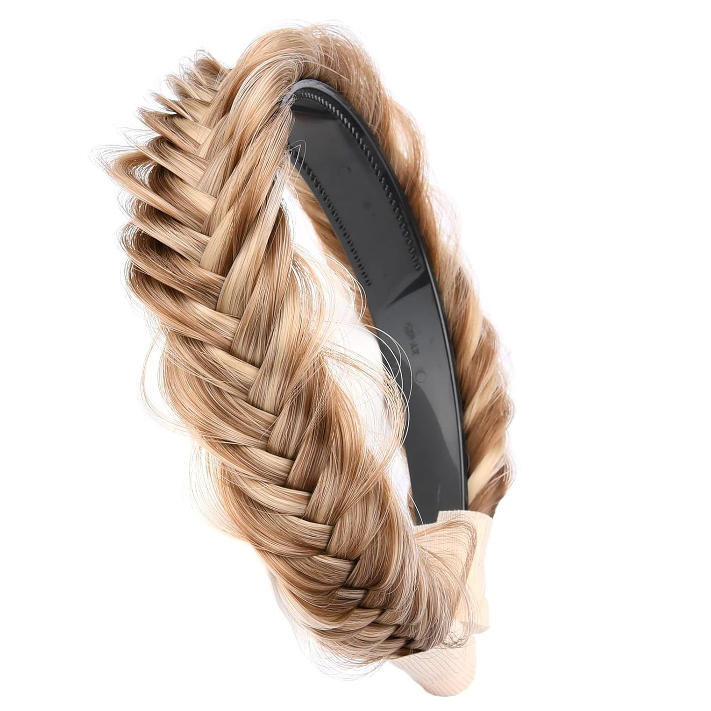 DIGUAN Headband Synthetic Hair Plaited Headband Braid With Teeth Hair Band Accessories for Women Girl Width 1.5 Inch (W-Highlighted)