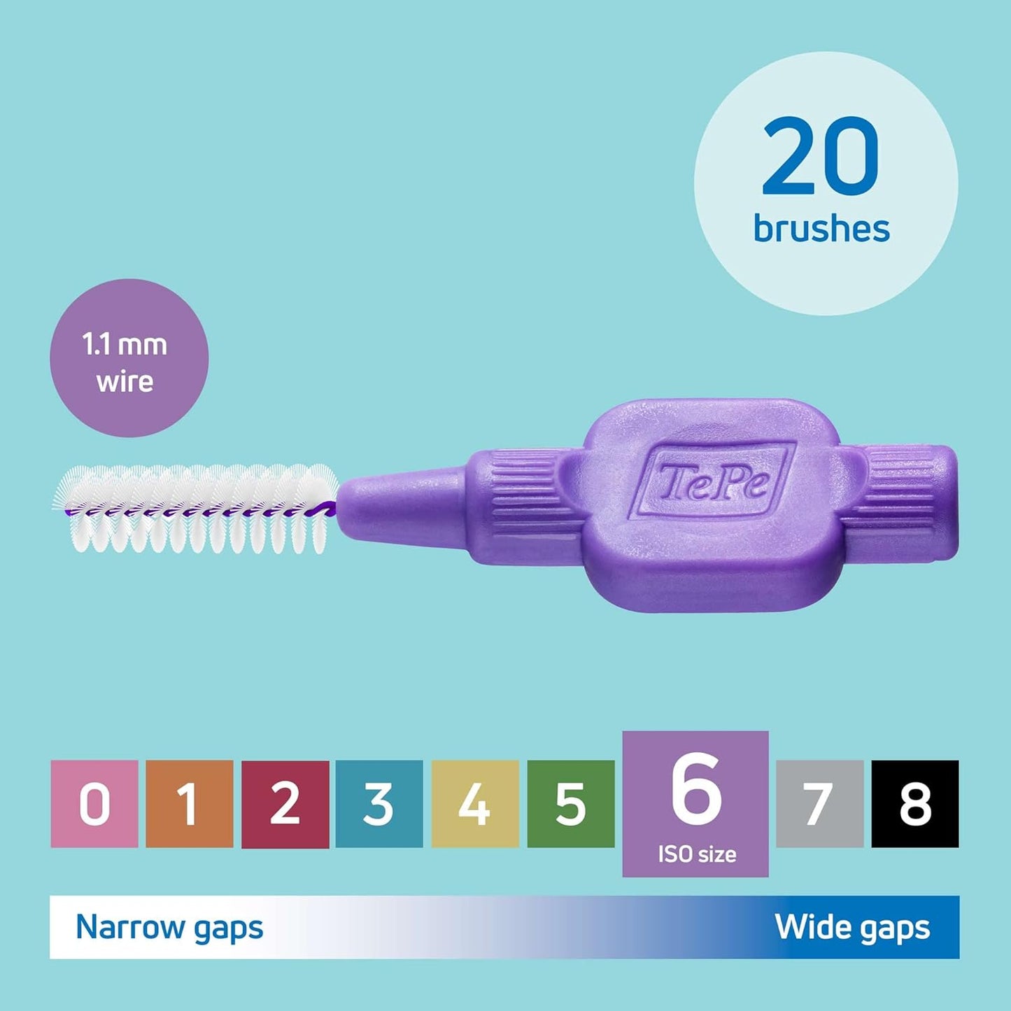 TePe® Interdental Brush Original Purple 1.1 mm 20-Pack