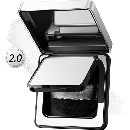 CARSLAN 2.0 Black Magnet Soft Focus Powder, Waterproof Translucent Pressed Setting Powder, 24H Longlasting Talc-Free Face Powder, Oil Control Compact Makeup,02 Translucent For Oily Skin, 0.28Oz