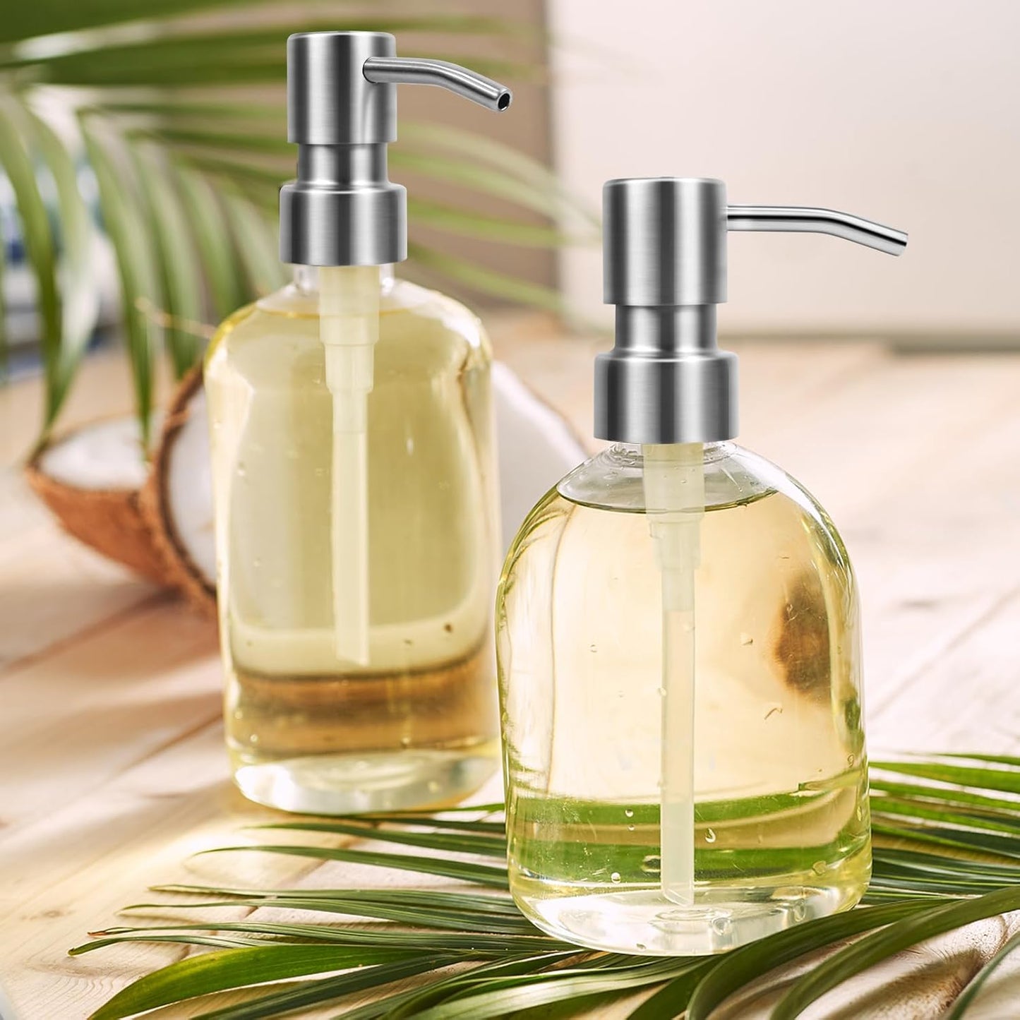 2 pcs 304 Stainless Steel Soap Dispenser Pump - Standard 28/400 Thread Replacement for Hand Soap Lotion Bottles