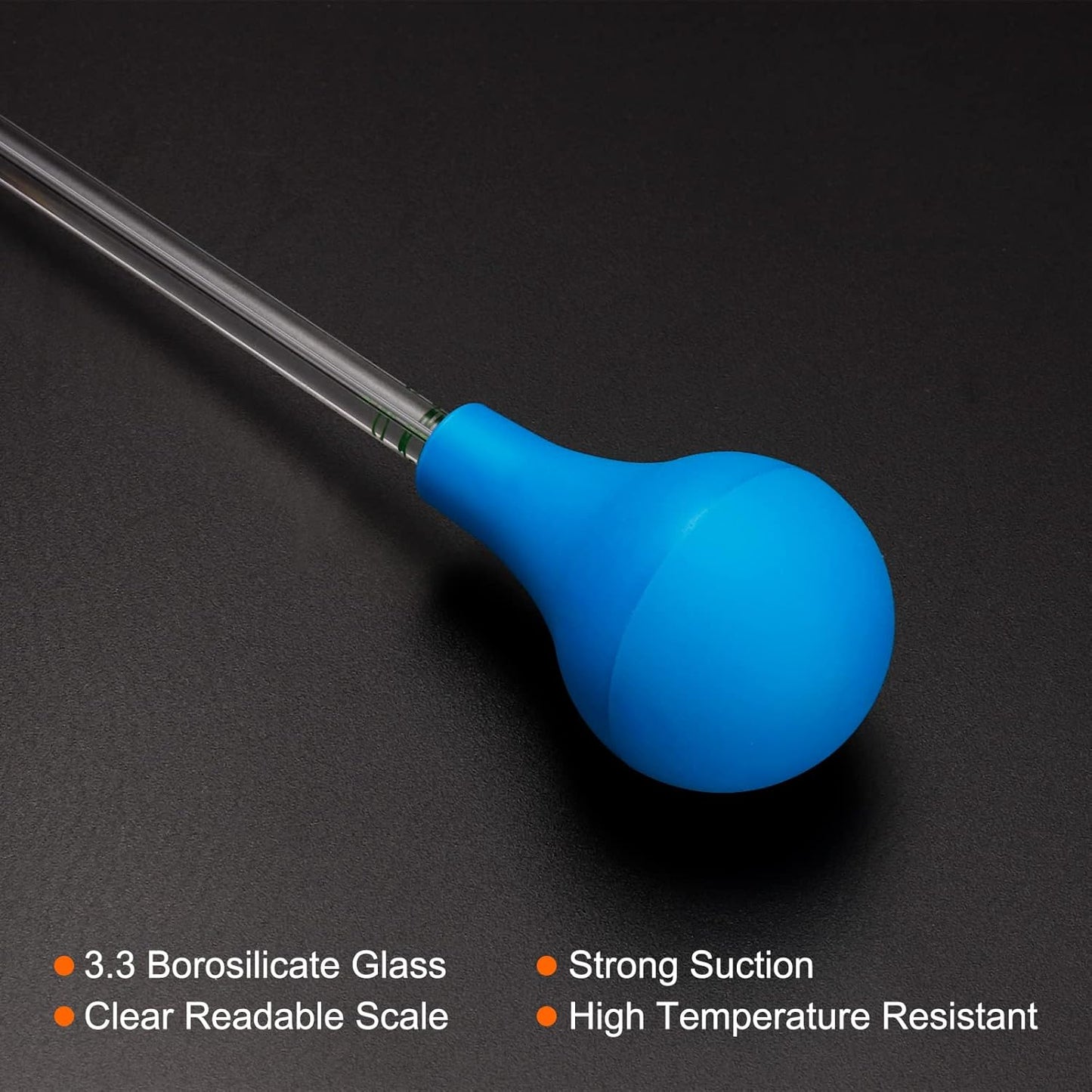 PATIKIL Graduated Dropper Pipettes Kit, 0.1ml Borosilicate Glass Pipette with Rubber Cap for Transfer Liquid for Lab, Chemistry, Clear