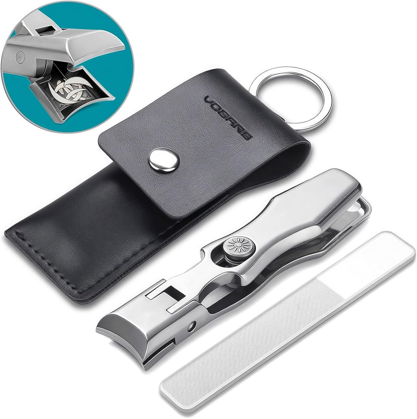 Nail Clippers for Men Thick Nails Large Wide Jaw Opening Toenails Clippers for Seniors Long Handle Heavy Duty Portable Ultra Sharp Fingernail Clipper with Catcher for Adult Women (Silver)