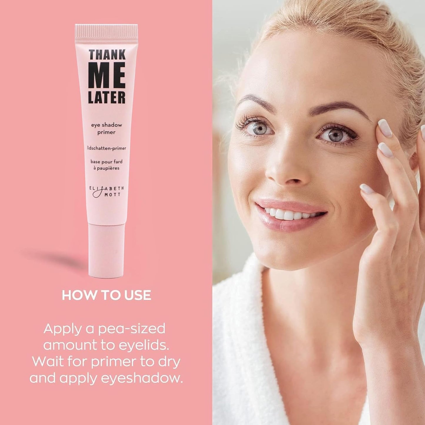 Elizabeth Mott Thank Me Later Eye Primer - Long-Lasting, Eyeshadow Primer Base for Oily Lids & Crease-Free Wear - Smudge-Proof, Lightweight, Cruelty-Free - 10g