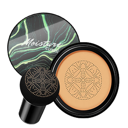 Air Cushion CC Cream Mushroom Head Foundation,BB Cream Makeup Foundation,Moisturizing Concealer,Long Lasting Full Coverage Waterproof,Even Skin Tone for All Skin Types (5# Light Yellow, 20g)