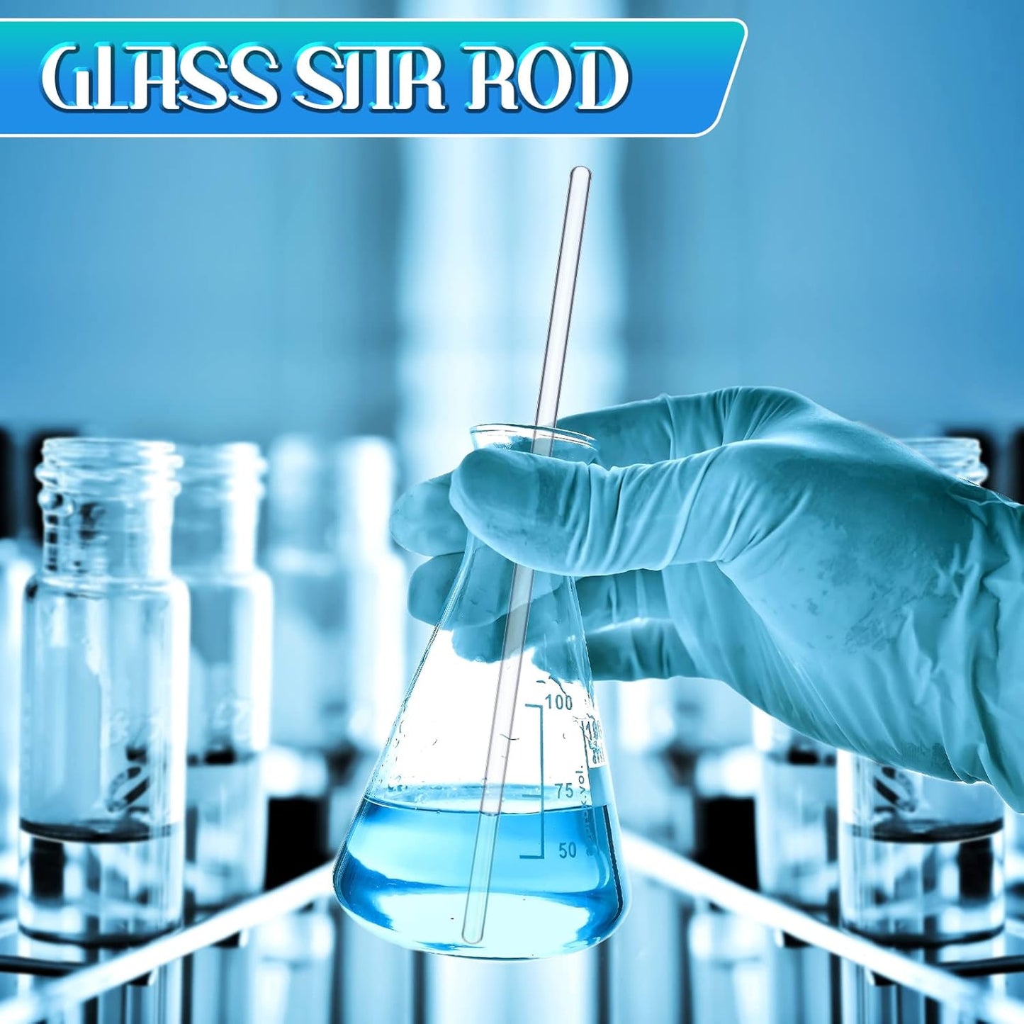 Weewooday Glass Droppers Pipettes Graduated Lab Dropper Glass Liquid Pipette with Big Rubber Hats 20 cm Stir Rod Washing Brush Transfer for Liquid Essential Oil(16 Pieces,Blue,5 ml)