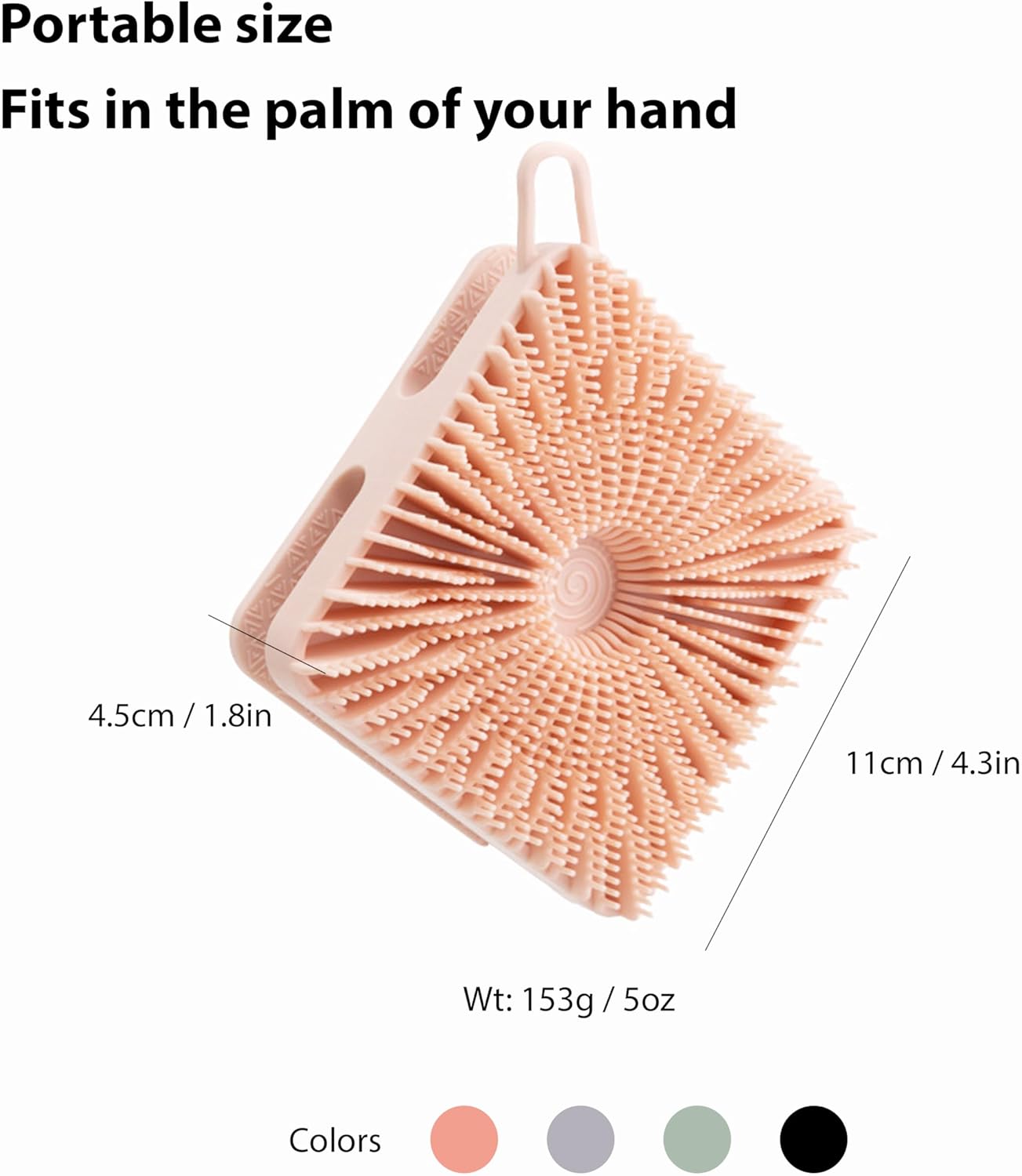 2 PC Silicone Exfoliating Body Scrubber, Silicone Body Shampoo Brush, Soft Silicone Loofah for Sensitive Skin, Shower Silicone Hair Scalp Massager, Easy to Clean, Lather Well(Gray&Pink)