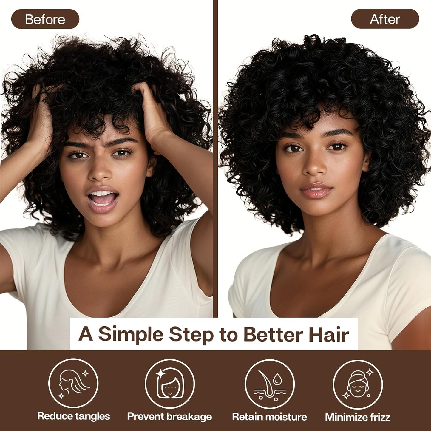 MR&HM Satin Pillowcase for Hair and Skin, Silk Satin Pillowcase 2 Pack, Standard Size Pillow Cases Set of 2, Silky Pillow Cover with Envelope Closure (20x26, Brown)