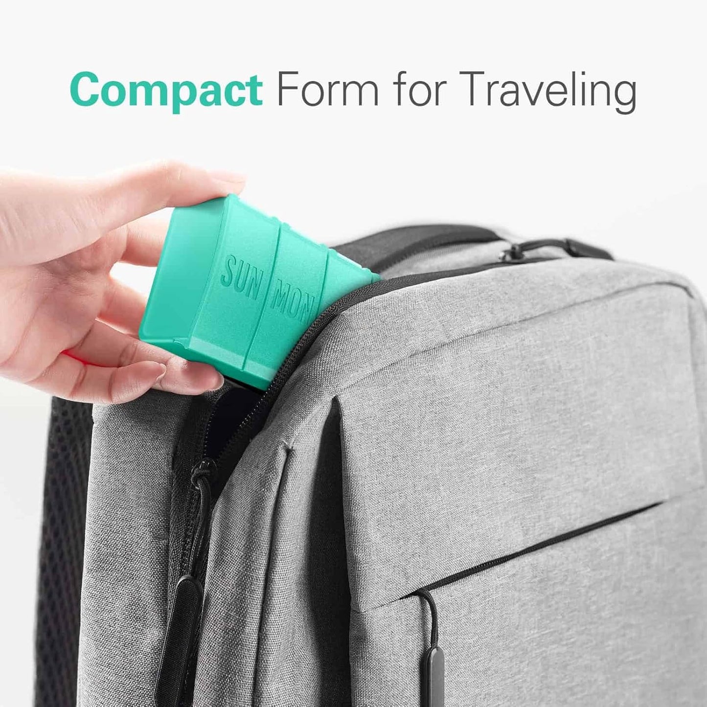 Barhon Pill Organizer Large, Weekly Medicine Pill Organizers, 7 Day Pills Box Case Travel for Big Vitamin Supplements Fish Oil, Green