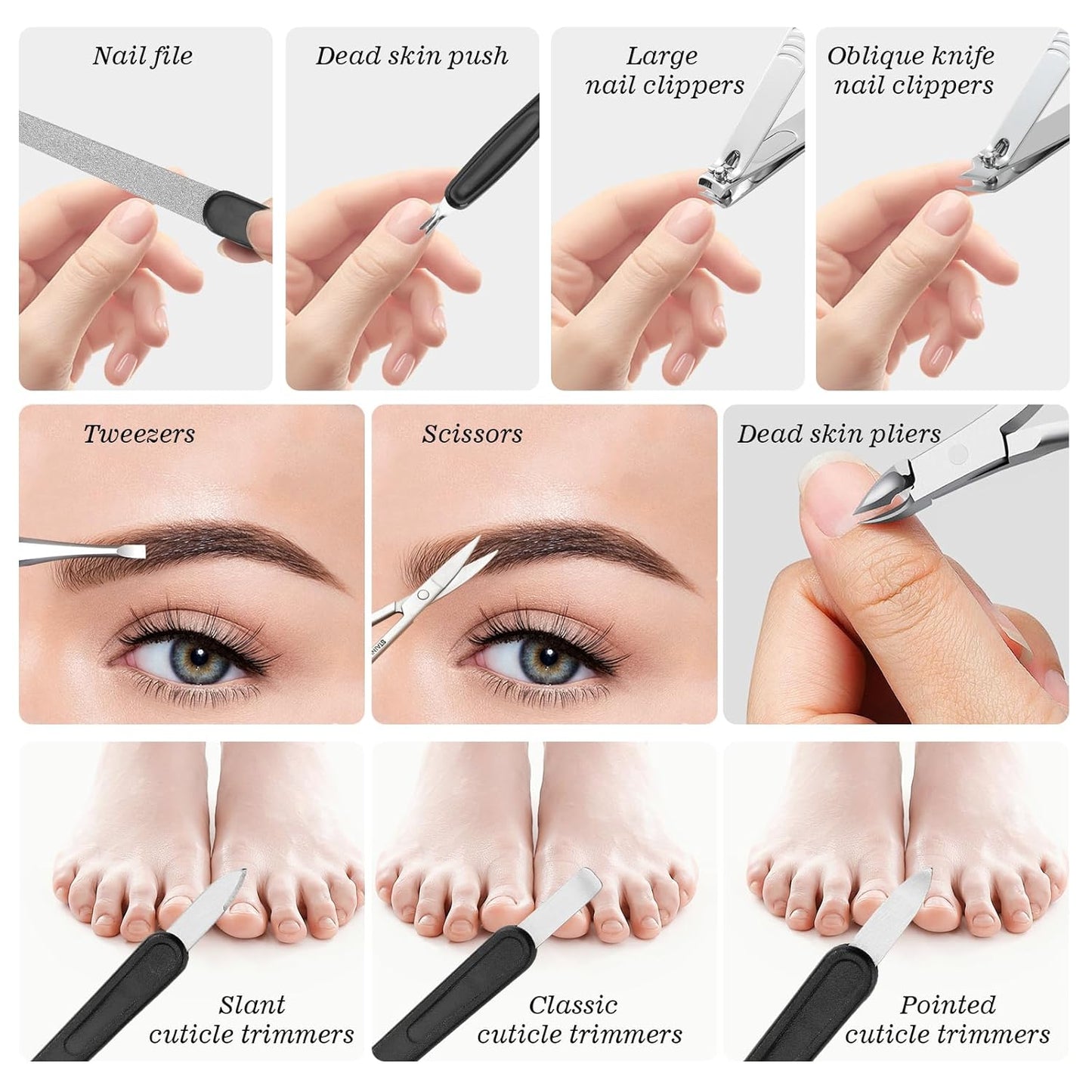 Manicure Pedicure Set, Nail Clipper Set 10-Piece Set Professional Manicure Kit Nail Kit with Portable Travel Case Gift for Men Boyfriend Parent(Light Green)