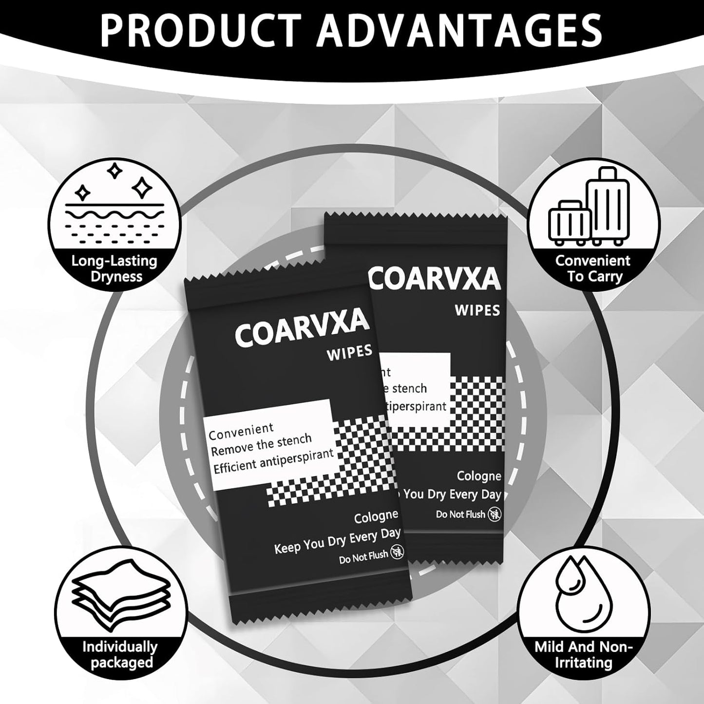 Black Cologne Body Wipes 100 pieces of Fresh deodorant Wipes And Travel To Clean Skin And Travel Deodorant Individually Wrap Hypoallergenic Mini Deodorant For Female Male Teenagers