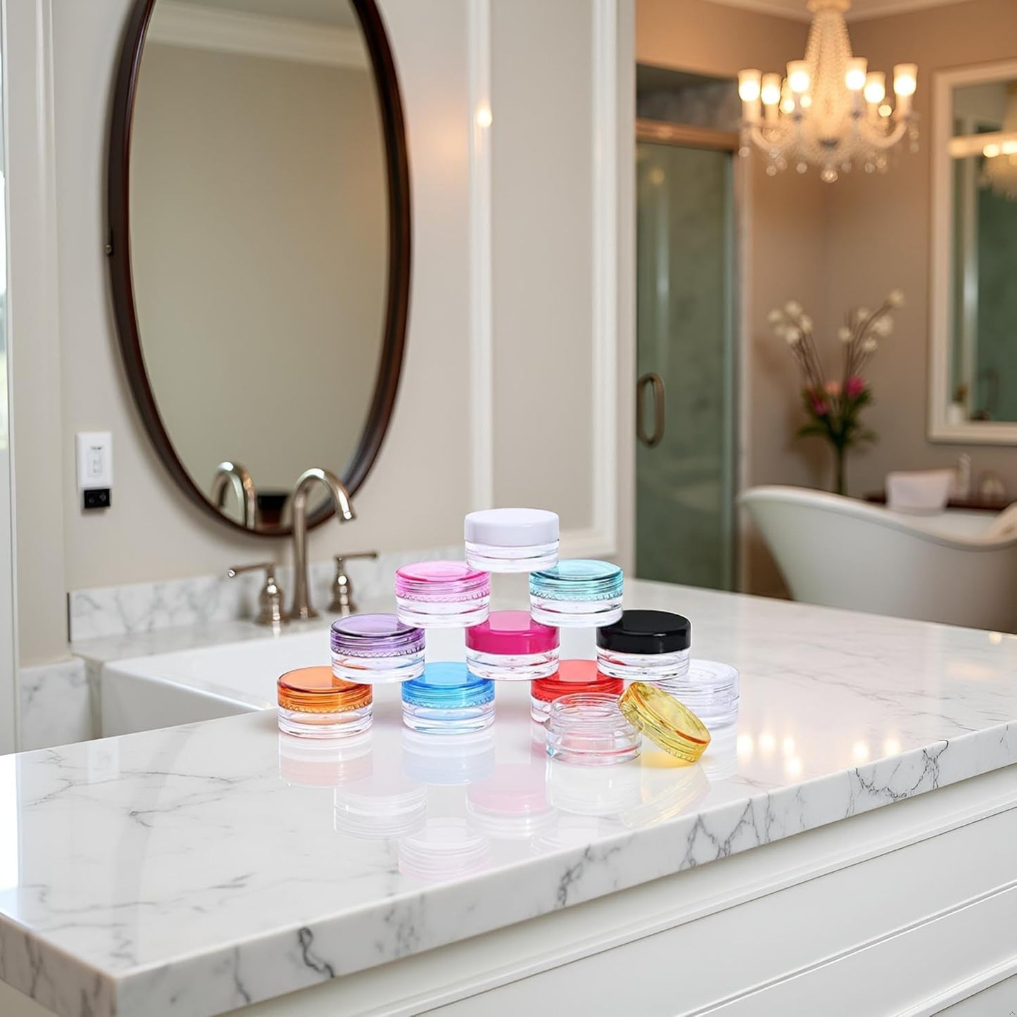 10 Pcs Multicolour Plastic Face Cream Jars Mini Lotion Containers Small Toiletries Pots Empty Refillable Makeup Container Travel Portable Cosmetic Jars for Beauty Products Refillable Containers