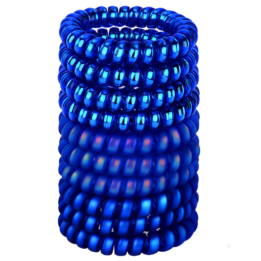 JessLab Spiral Hair Ties for Women, 10-Pack Traceless No-Damage Ponytail Holders, Coils Hair Bands for Girls, Assorted Colors