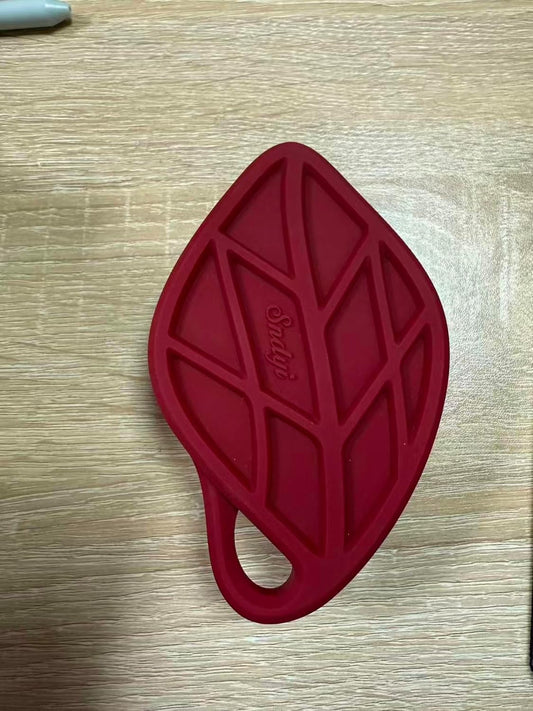 Sndyi Silicone Body Scrubber, Gentle Exfoliating Body Scrubber for Sensitive Skin, Leaf Shaped Shower Scrubber for Body with Lathering Bristles, Silicone Loofah Body Brush for Showering, Christmas Red