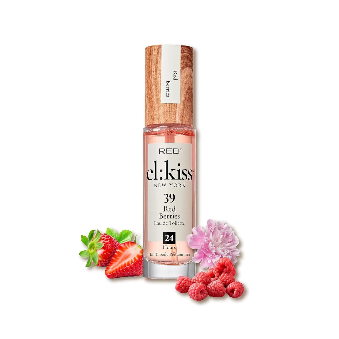 EL:KISS Hair Perfume & Body Mist, Red Berries Inspired by YSt L's Mon Paris, Eau de Toilette 30mL (1.01 Fl Oz), Hydrating & Long-Lasting, Alcohol & Mineral Oil-Free, Jojoba, Argan Oil & Aloe Vera