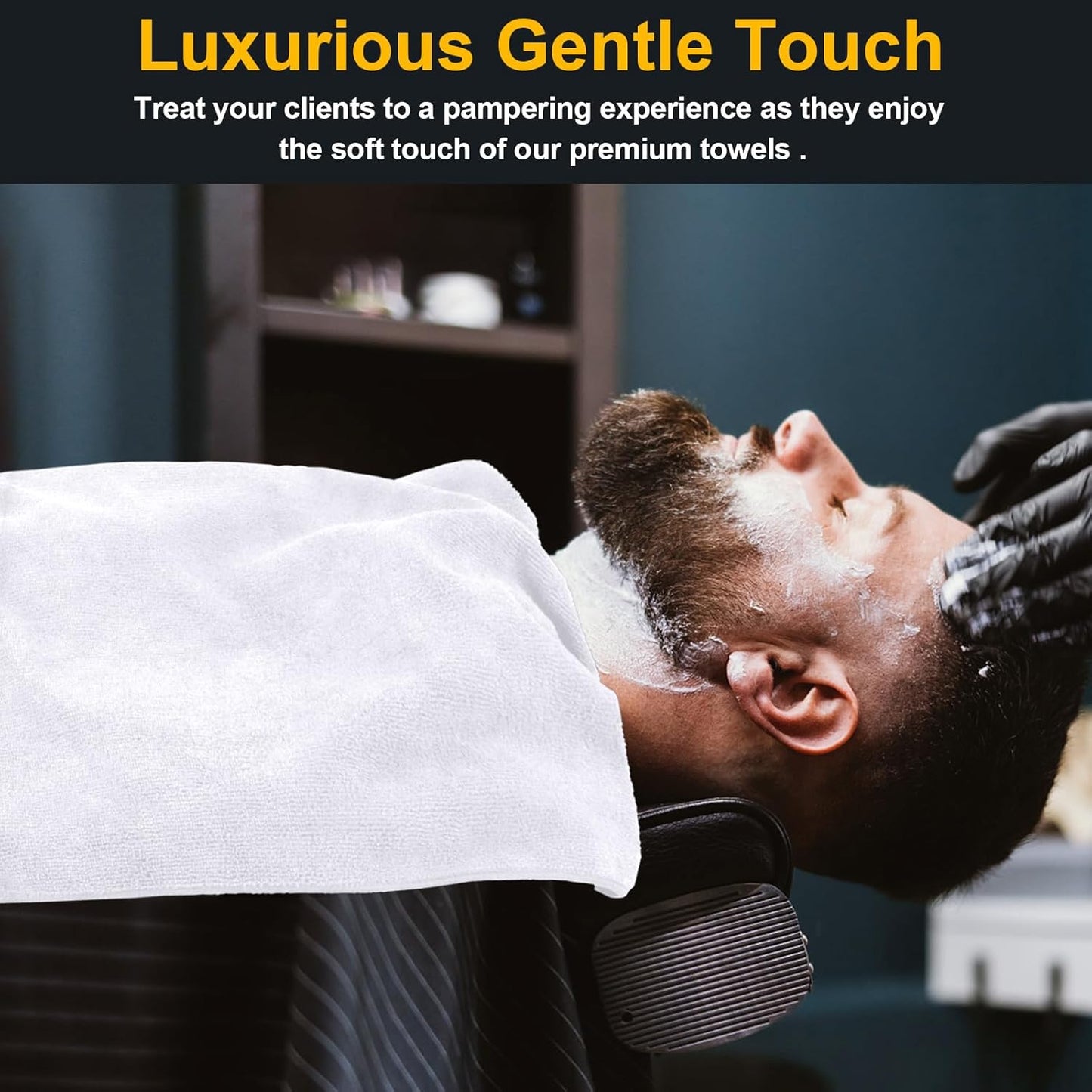 Salon Towels 48 Pack, Super Soft Microfiber Hand Towel, Highly Absorbent Hair-Drying Cloth for Gym, Bath, Spa Use and Home Beauty Care - White (16x29 inch)