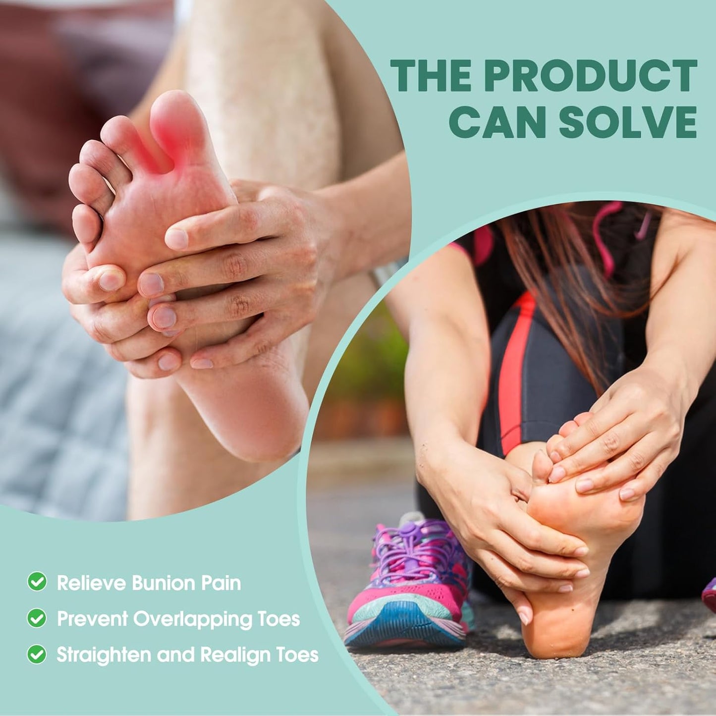 Welnove Toe Separator for Overlapping Toes - 12 PackToe Spacers for Bunions - Toe Corrector for Hammer Toes, Realign Crooked Toes - Preventing Rubbing Relieve Pressure (Medium, White)