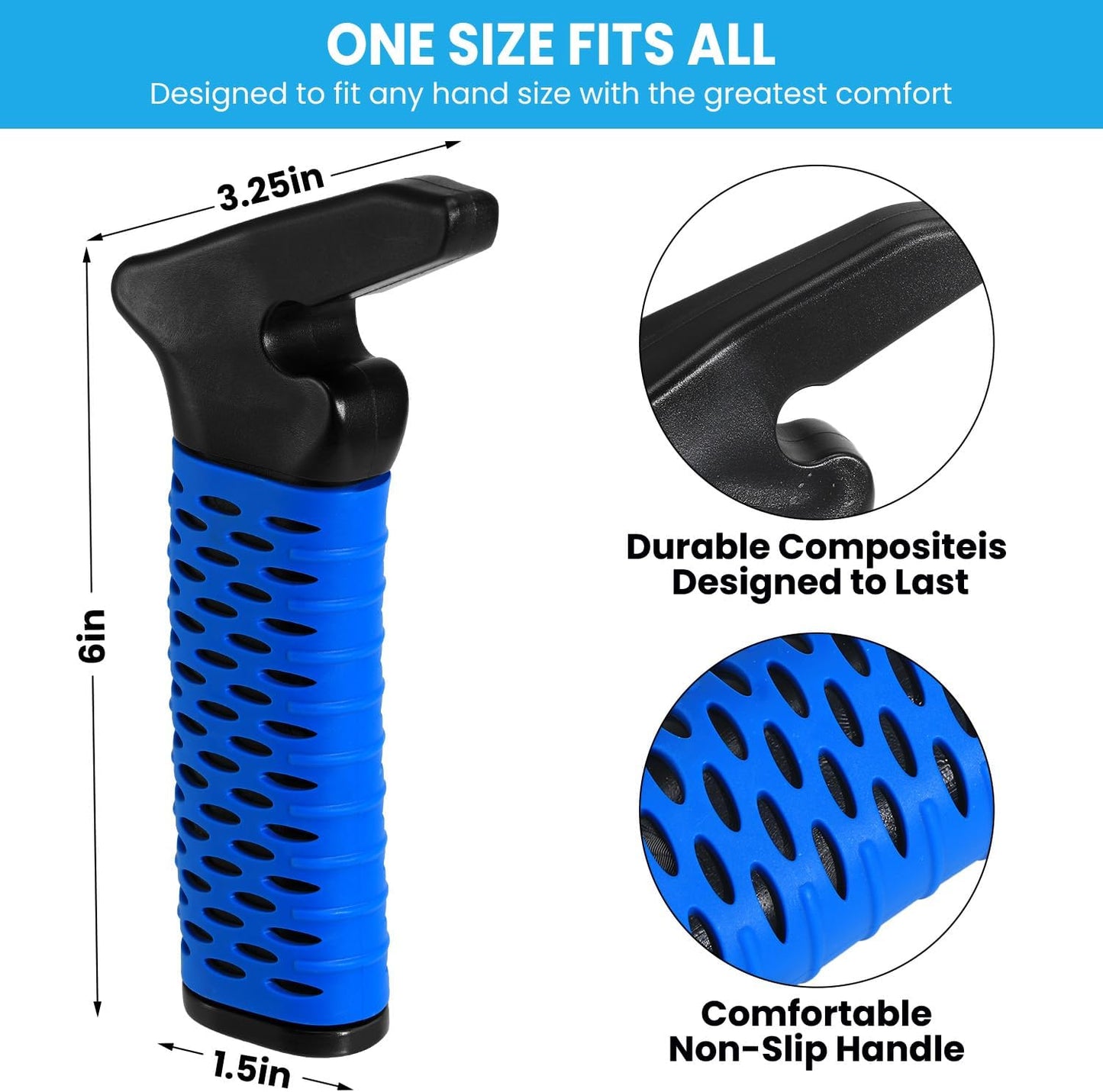 Elderly Car Door Handle Assist Support - Auto Grab Cane for Seniors & Handicapped, Portable Mobility Aids for Getting Out of Car- Blue, 2 Pack