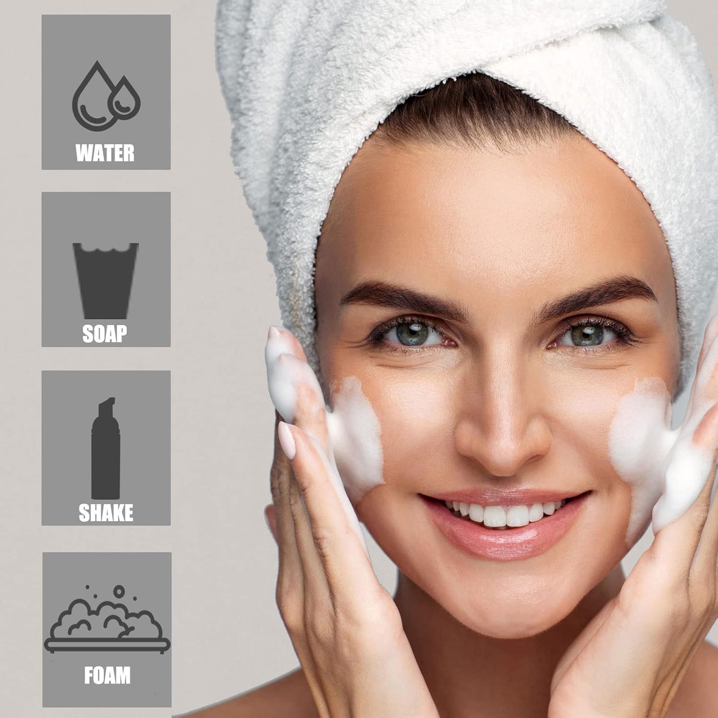 KOIBITO 2 Oz Black Foam Soap Bottle with Black Pump Empty Travel Foaming Dispenser for Hand Soap,Lash Shampoo,Body Wash(12 PCS, Black Cap)