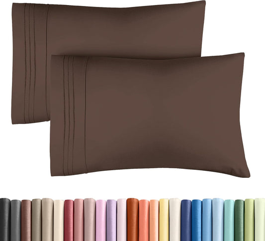King Pillow Cases Set of 2 - Ultra Soft Hotel Quality Pillowcase Covers - Comfy, Cozy & Wrinkle Free - Shrinkage, Stain and Fade Resistant - Machine Washable Pillow Protectors - 2 Piece Set - Brown