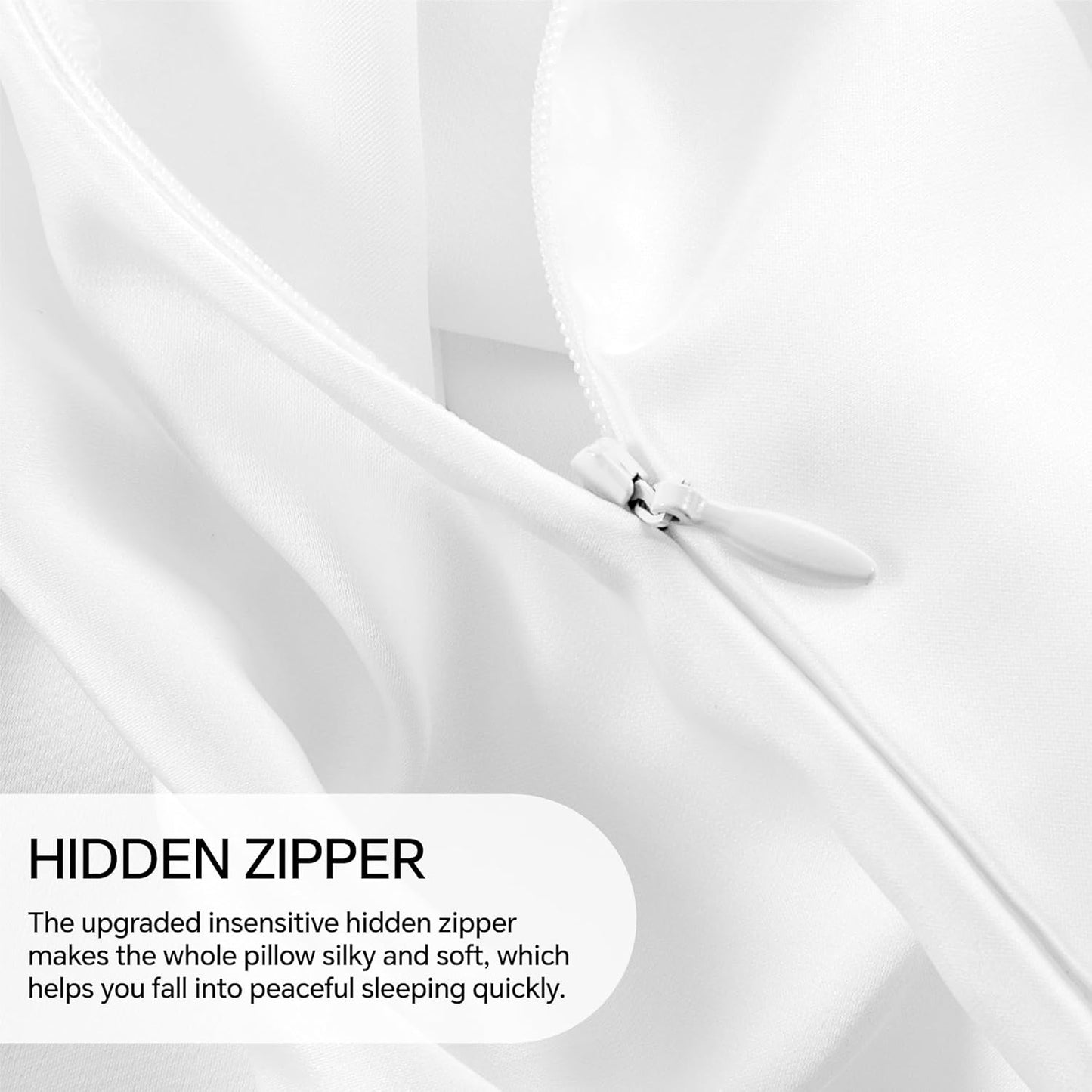 INFIIXSO Mulberry Silk Pillow Case King Size, Silk Pillowcase with Hidden Zipper 20"x36", Extraordinary Smooth and Soft Pillow Cases for Hair and Skin(White, 1 Pack)