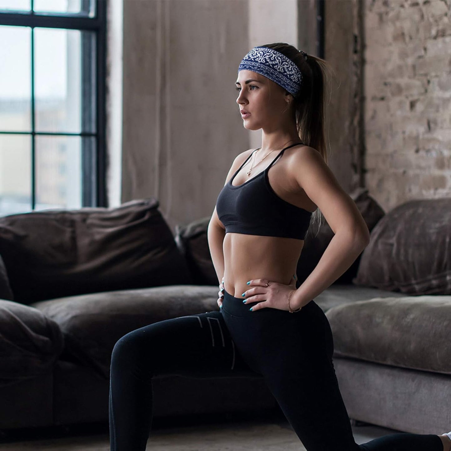 DRESHOW 6 Pack Yoga Sports Headbands for Women Elastic Non-Slip Headbands Running Workout Hair Bands