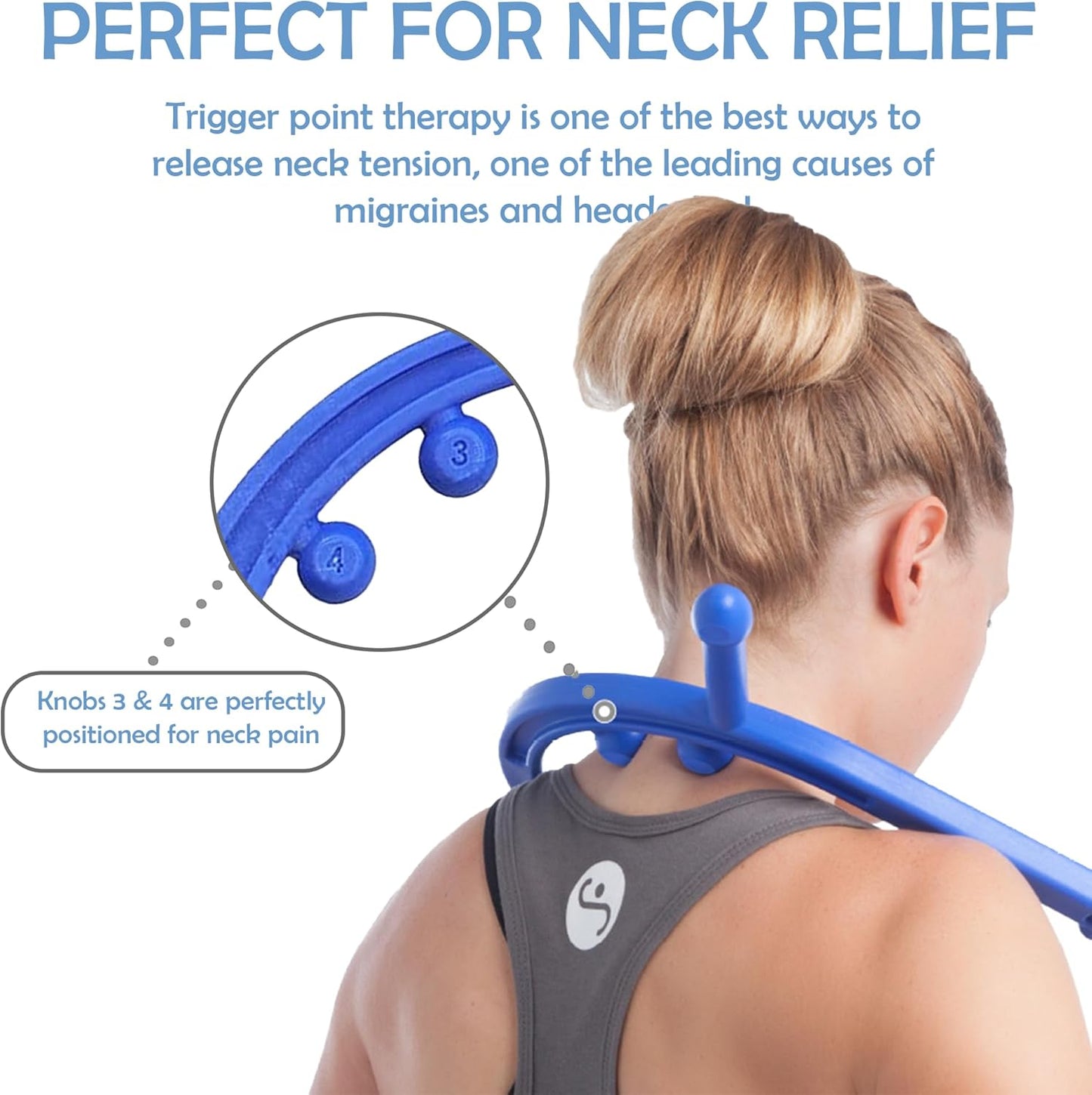 Body Back Buddy Classic USA Made Handheld Full Body Massage Cane Pressure & Trigger Point Massage Tool for Deep Tissue Pain Relief - Dual Massage Hooks for Back, Shoulder, Neck. Manual Back Massager