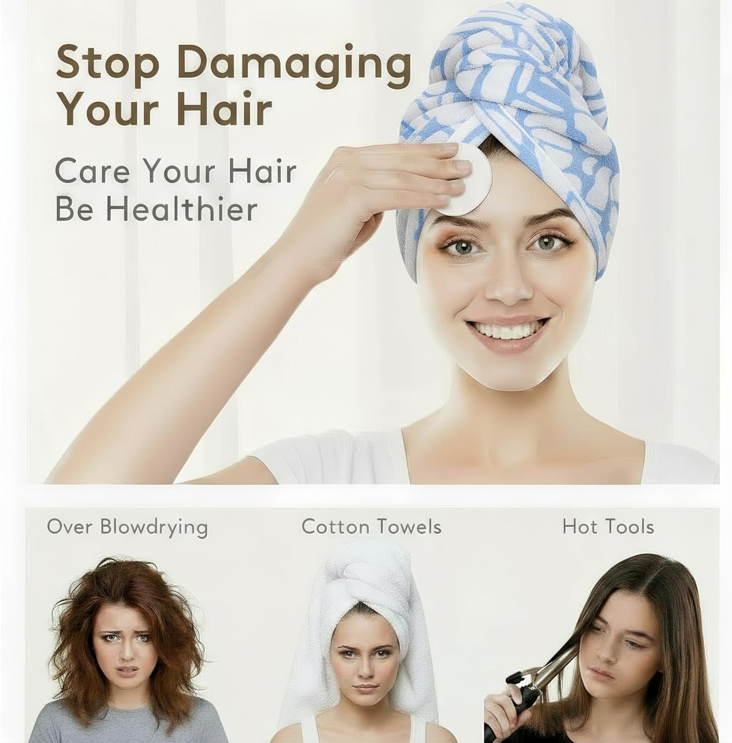 2-Pack Women's Microfiber Hair Towel Wrap: 50% Faster Drying, Ultra - Absorbent & Anti - Frizz for Long and Curly Hair! 16 * 26 Inches Oversized, Lightweight for Travel, Gym, Spa & Home Use