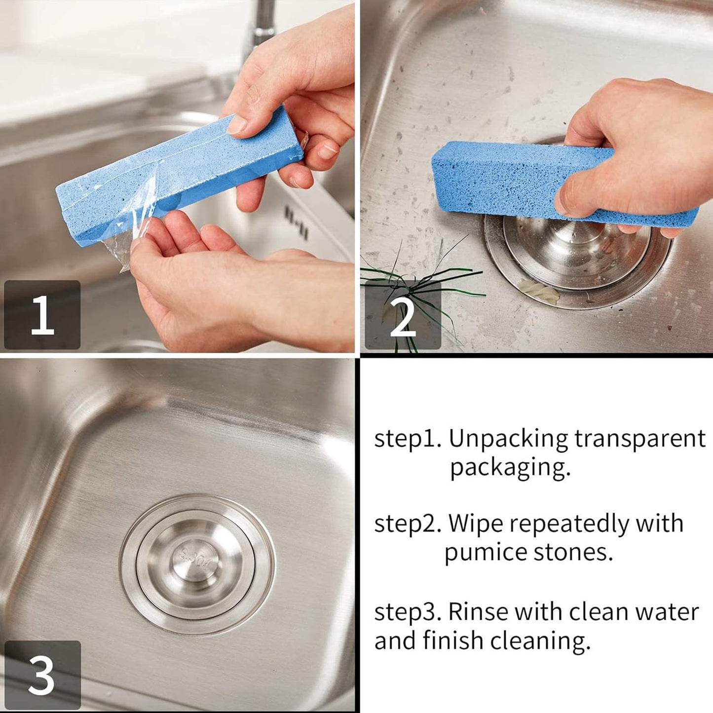 Norme 30 Pieces Pumice Stones for Cleaning Pumice Scouring Pad, Pumice Stick Cleaner for Removing Toilet Bowl Ring, Bath, Household, Kitchen, Pool, 5.9x1.4x0.9 Inch(Blue)