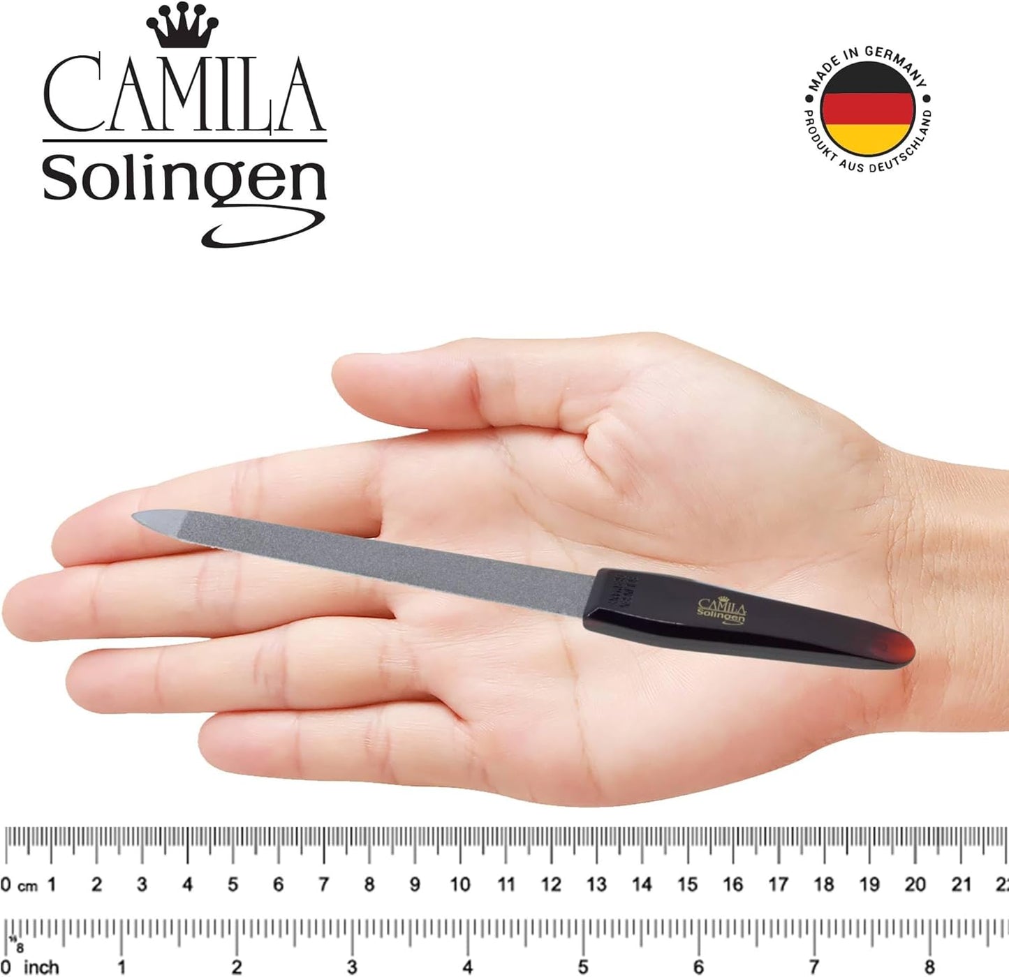 CS18 Sapphire Metal Nail File for Natural Nails Fingernail and Toenail Care, 7" Double Sided Coarse and Fine for Manicure and Pedicure