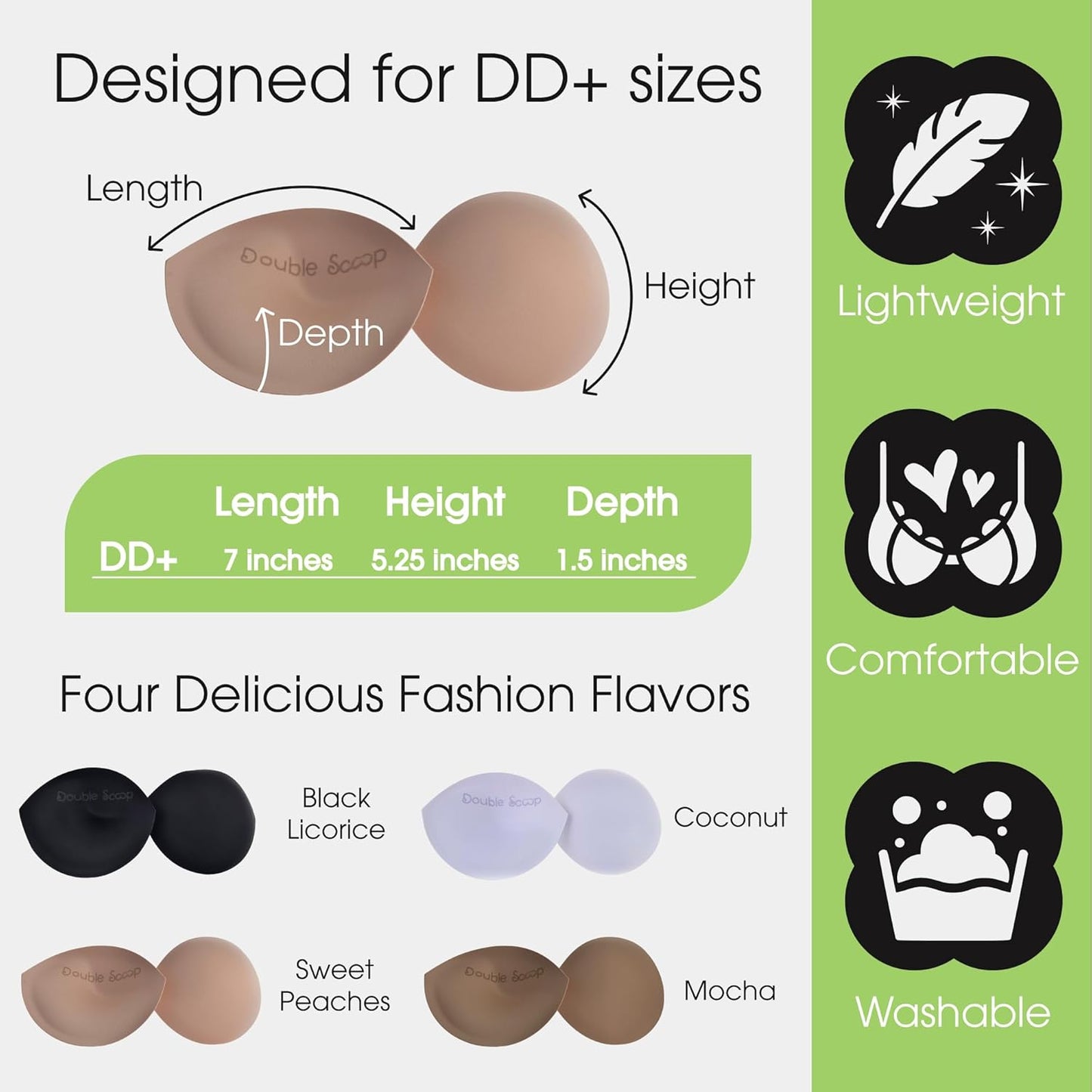 Divine Women's Plus Size Lift & Support Bra Inserts Sweet Peaches