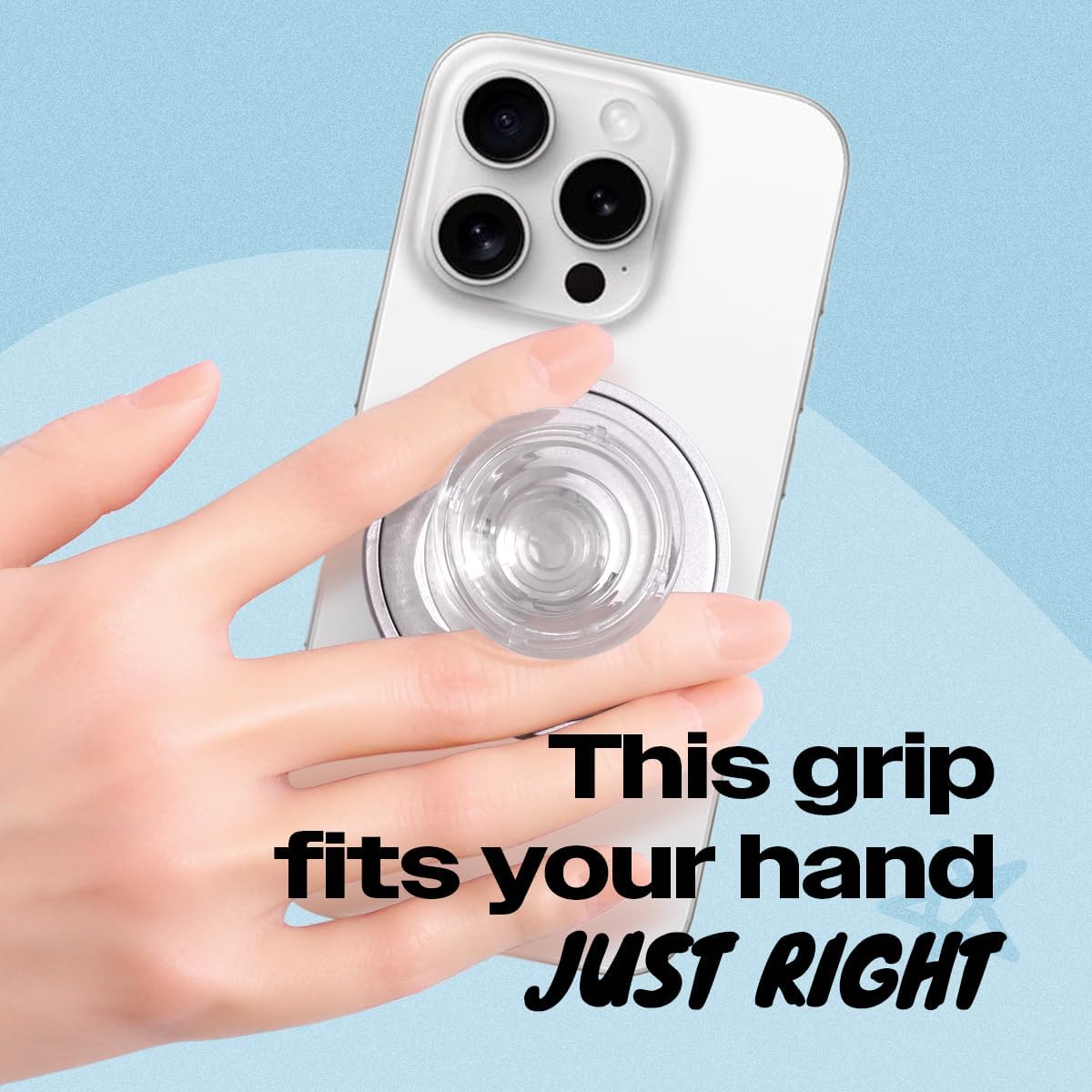 Compatible with Magsafe Ultra-Thin Collapsible Phone Grip – Sleek Magnetic Phone Holder for iPhone & Android, 360 Rotation, Wireless Charger Compatible, Durable & Portable (White)